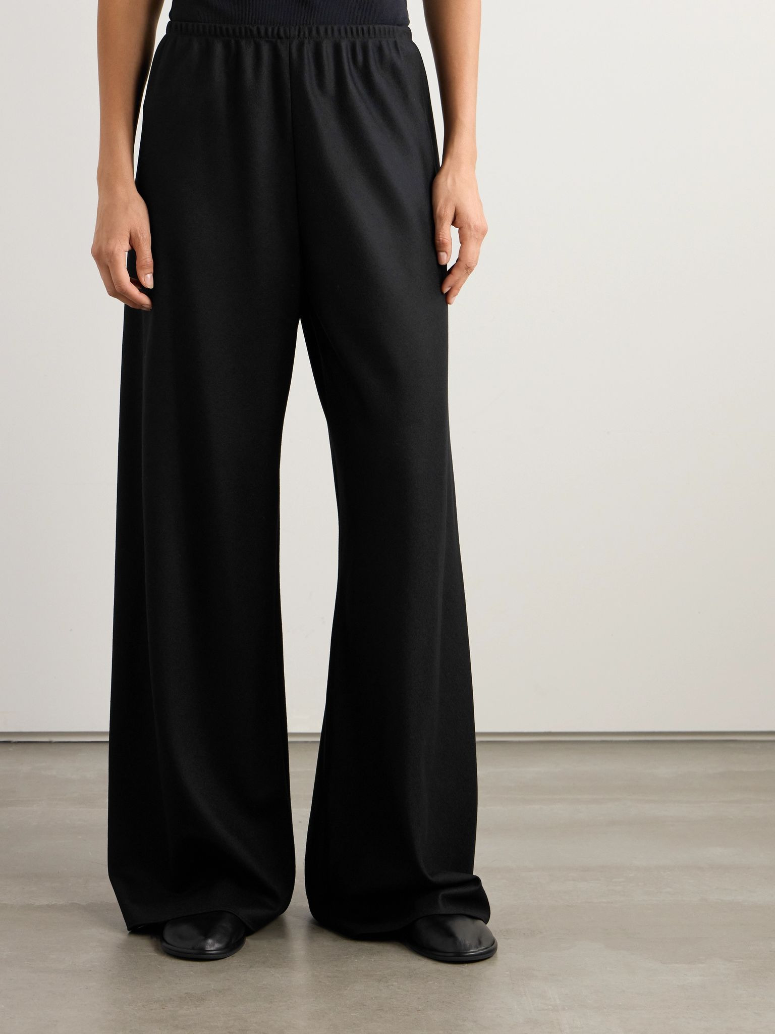 Essentials Gala wool and mohair-blend wide-leg pants Black - 3