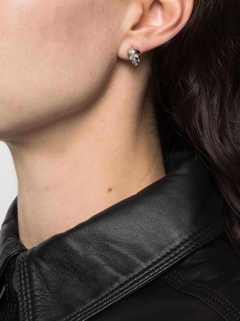 Philipp Plein Orecchini da donna in acciaio inox argento SLIDING $KULL