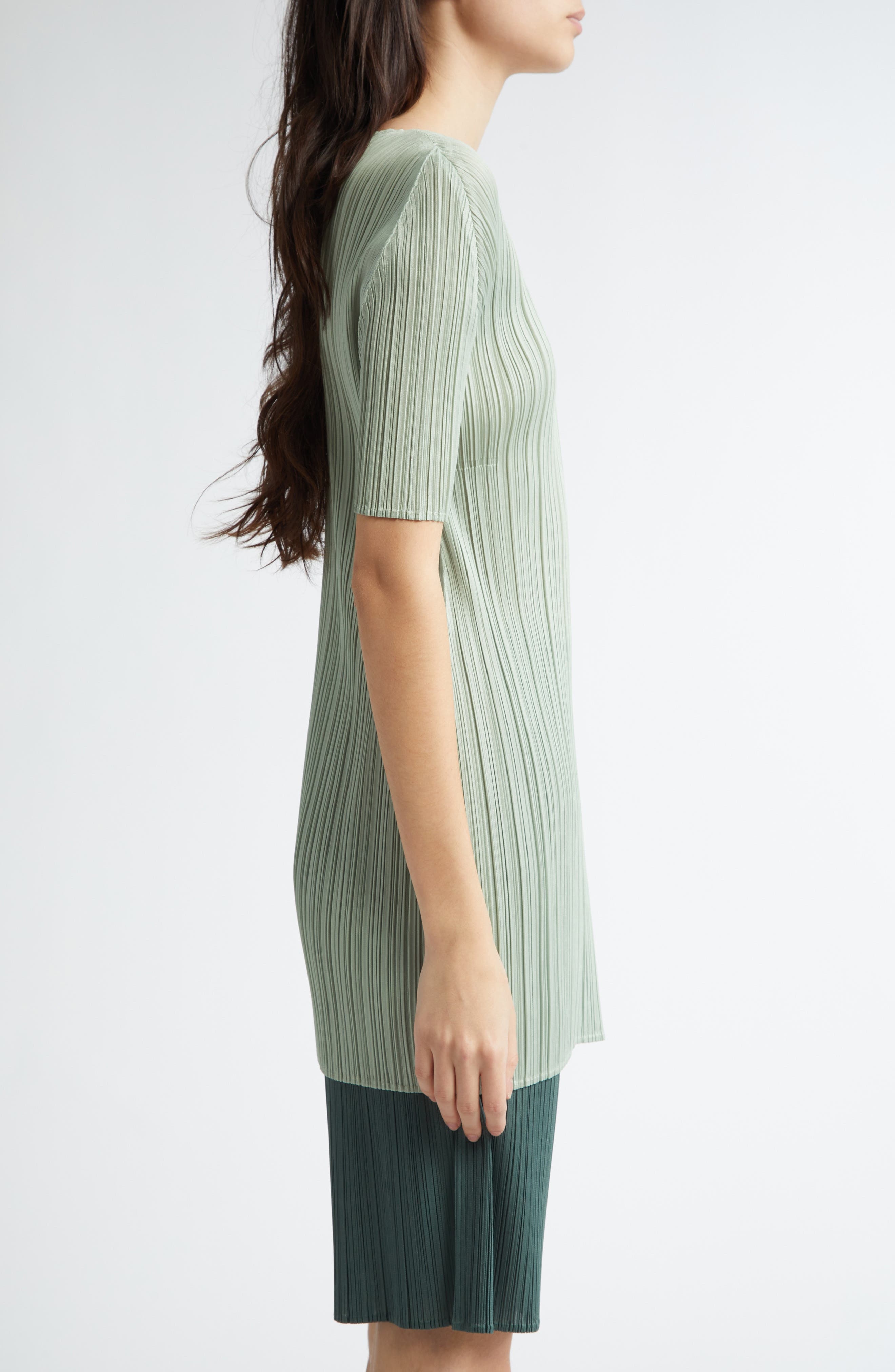 Pleats Please Issey Miyake Monthly Colors June Pleated Tunic in Pastel Green at Nordstrom - 4