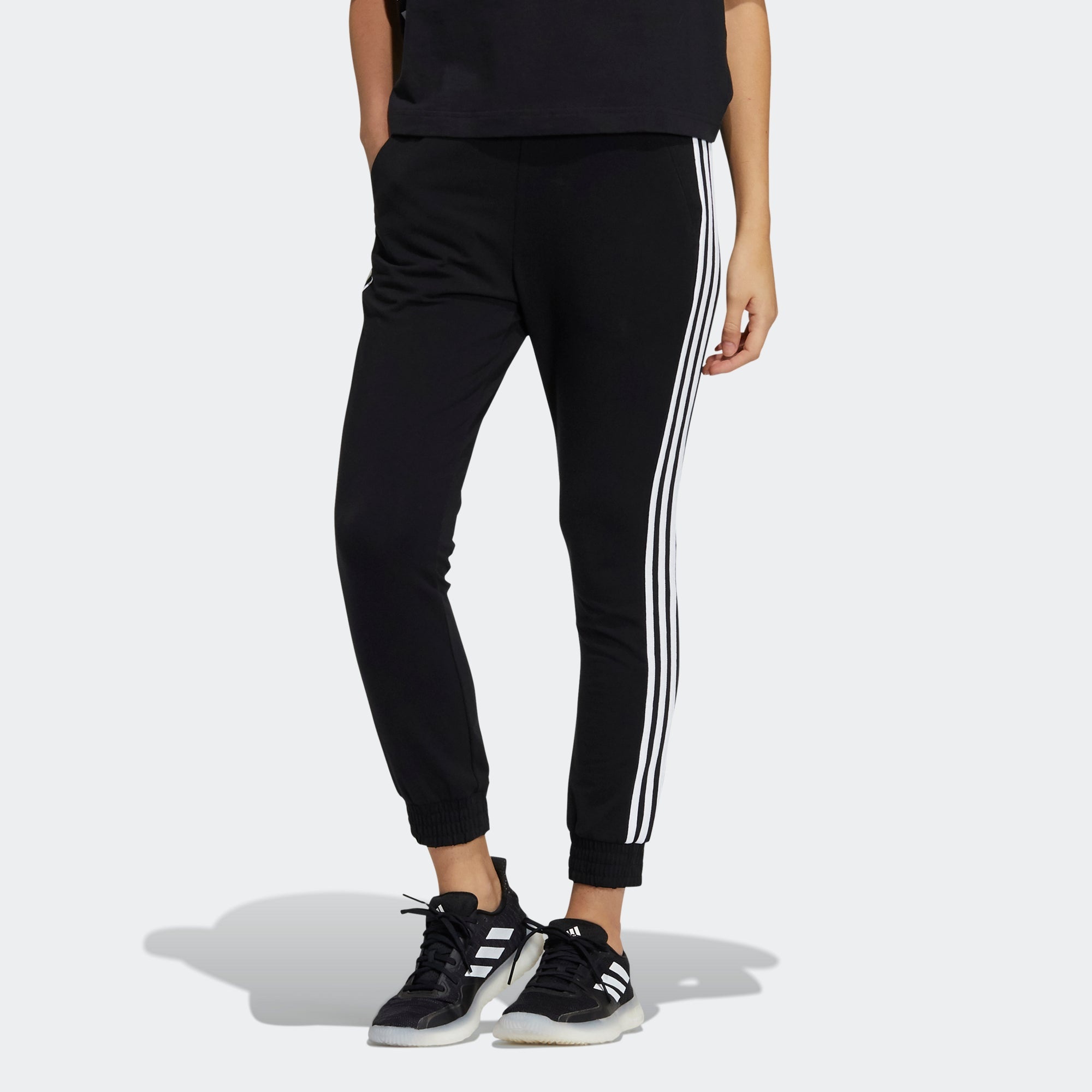 (WMNS) adidas Fi Pt Sj Elastic Slim Fit Bundle Feet Sports Pants/Trousers/Joggers Black GP0659 - 2