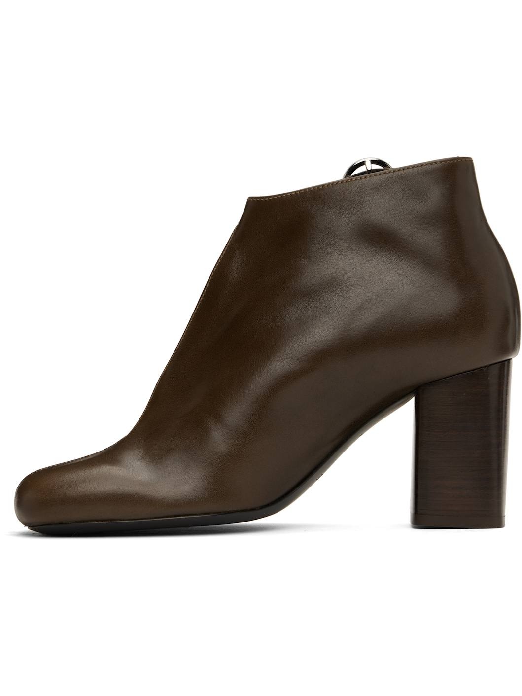 Brown Cut Out Ankle Boots - 3