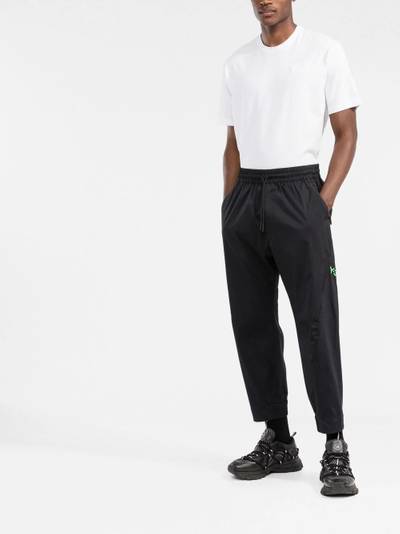 Y-3 logo-print tapered track pants outlook