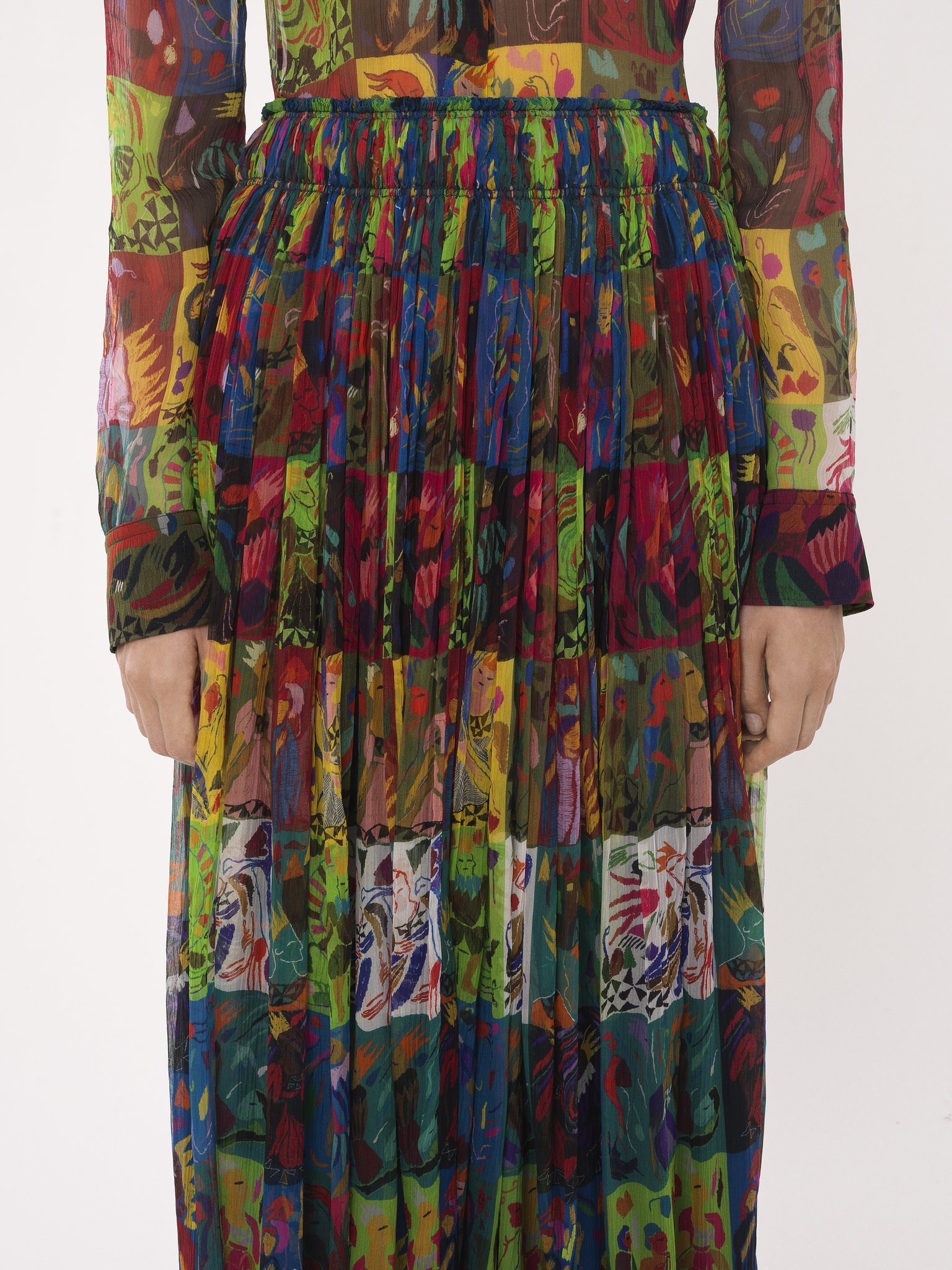 RUCHED LONG SKIRT - 3
