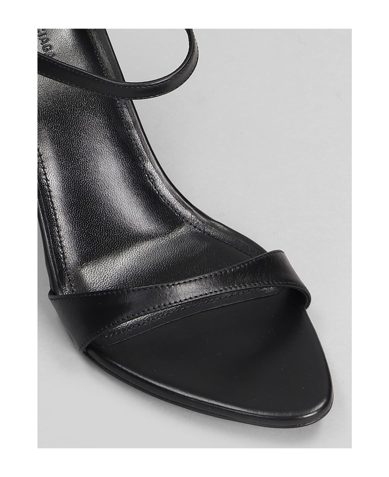 Honey Sandals In Black Leather - 5