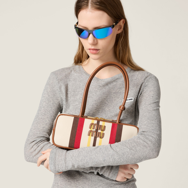Miu Miu Beau canvas and leather bag outlook