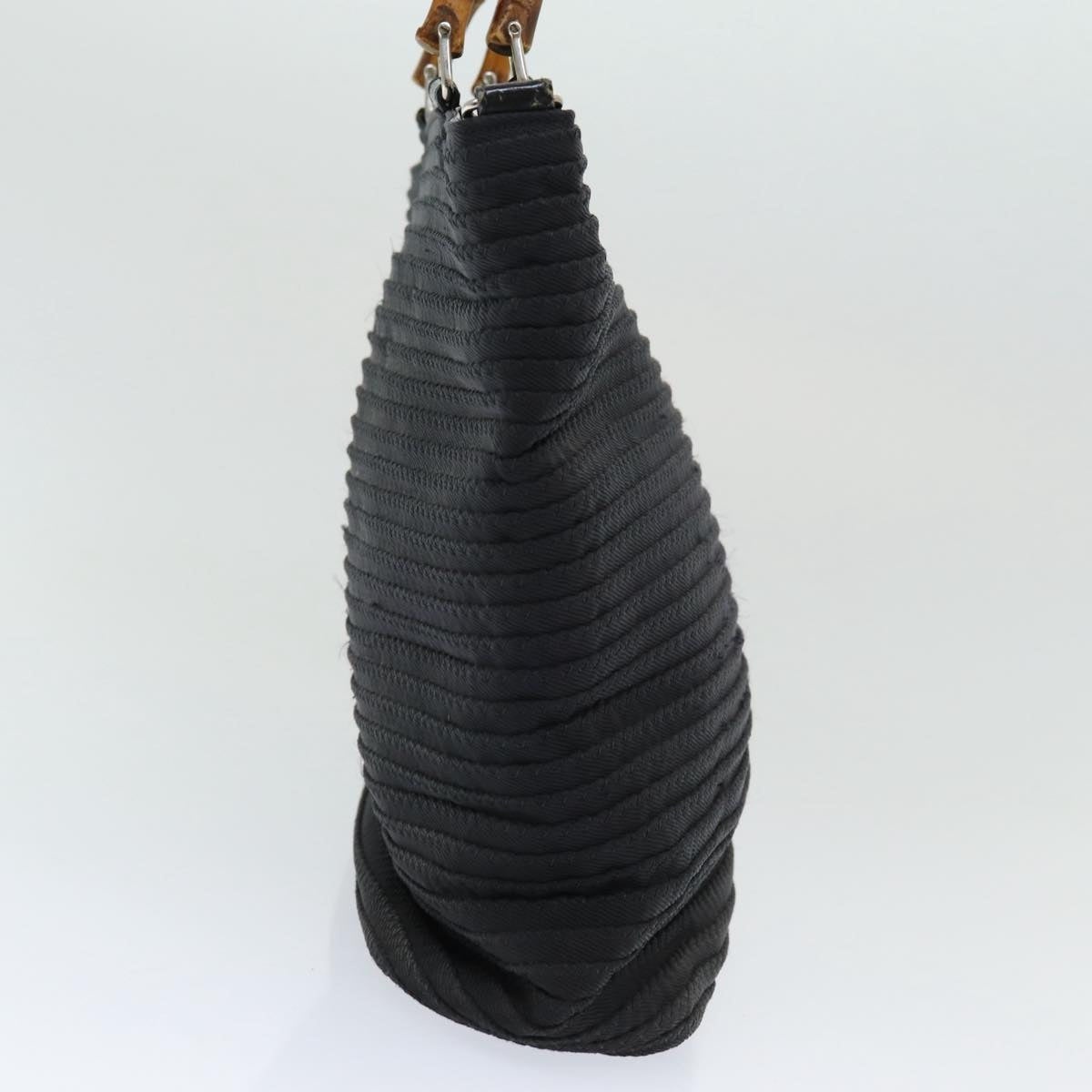 GUCCI Bamboo Hand Bag Nylon Black - 3