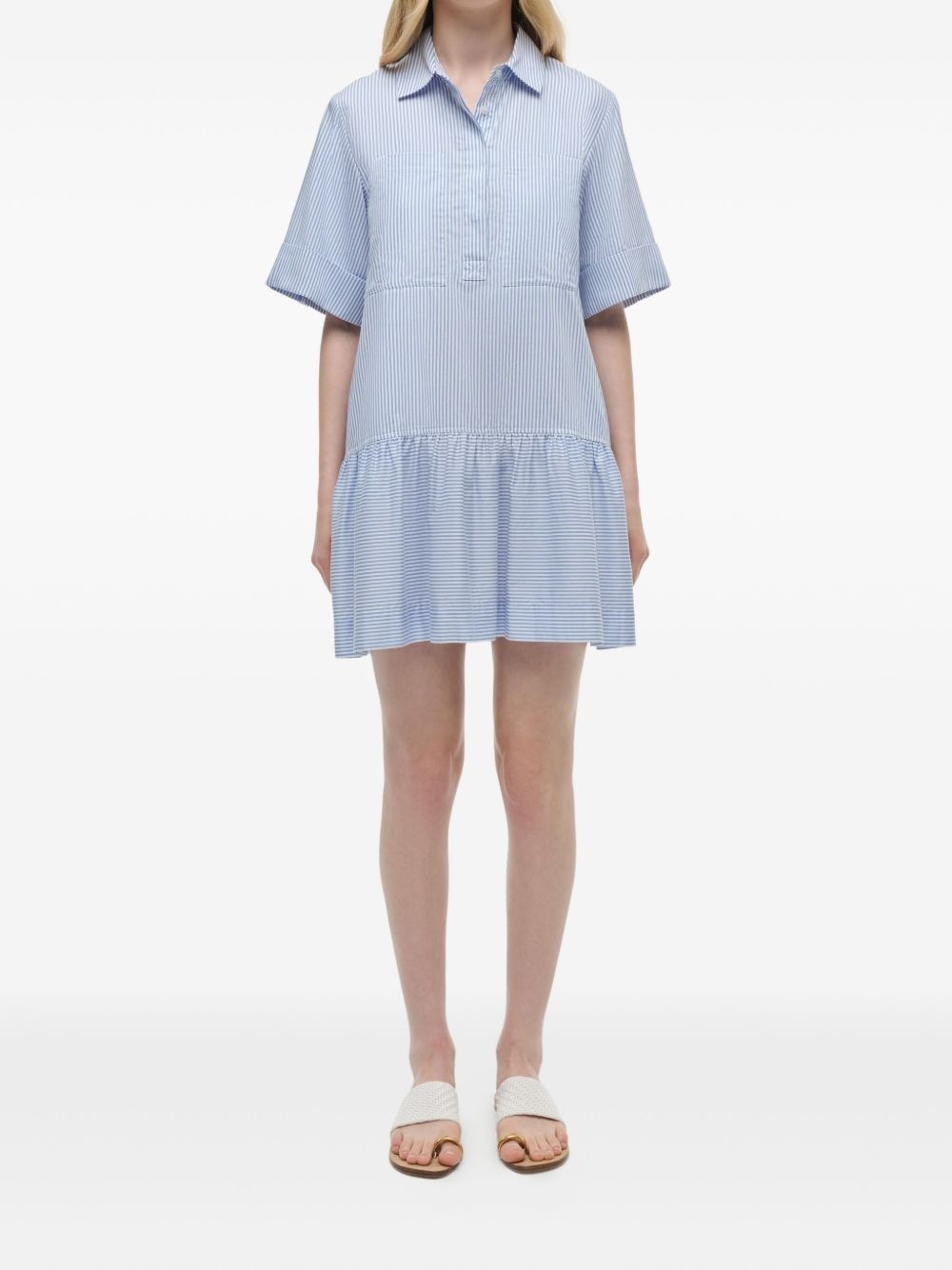 Cris striped tiered shirt dress - 2