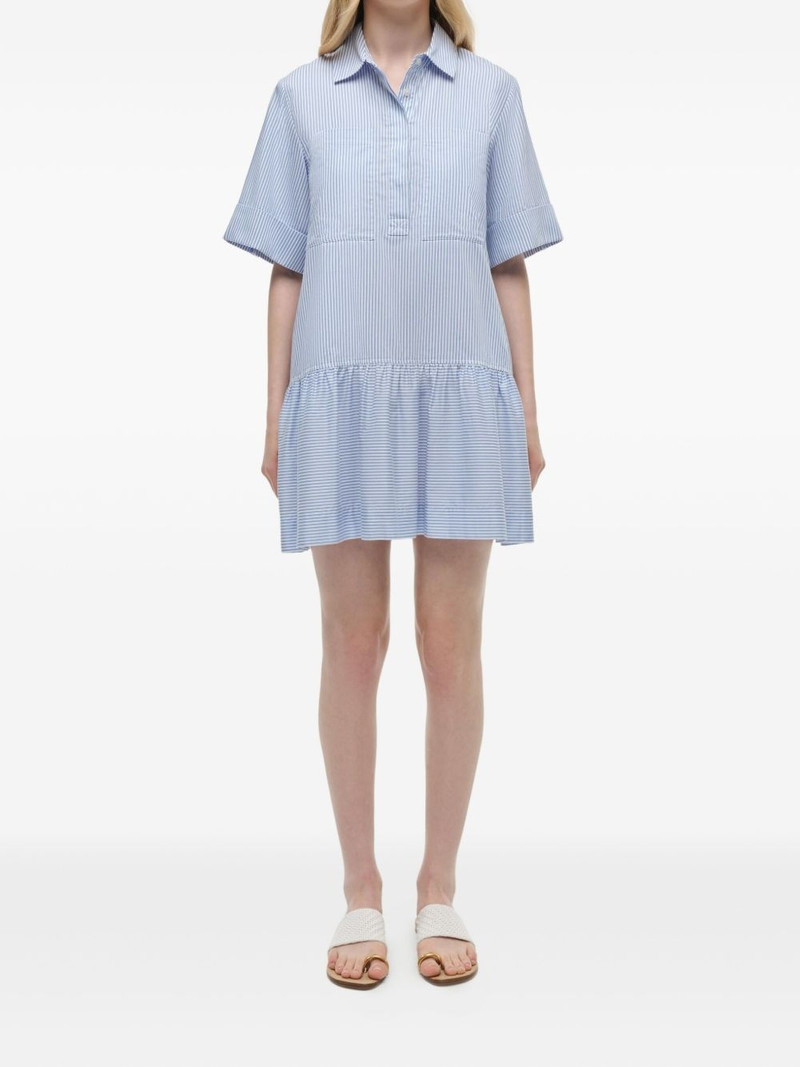 SIMKHAI Cris striped tiered shirt dress outlook