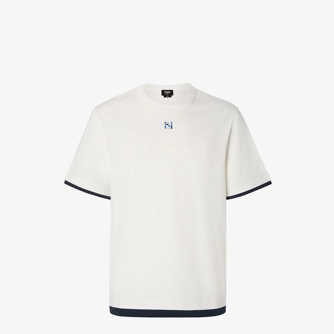 T-Shirt White and blue cotton T-shirt - 1
