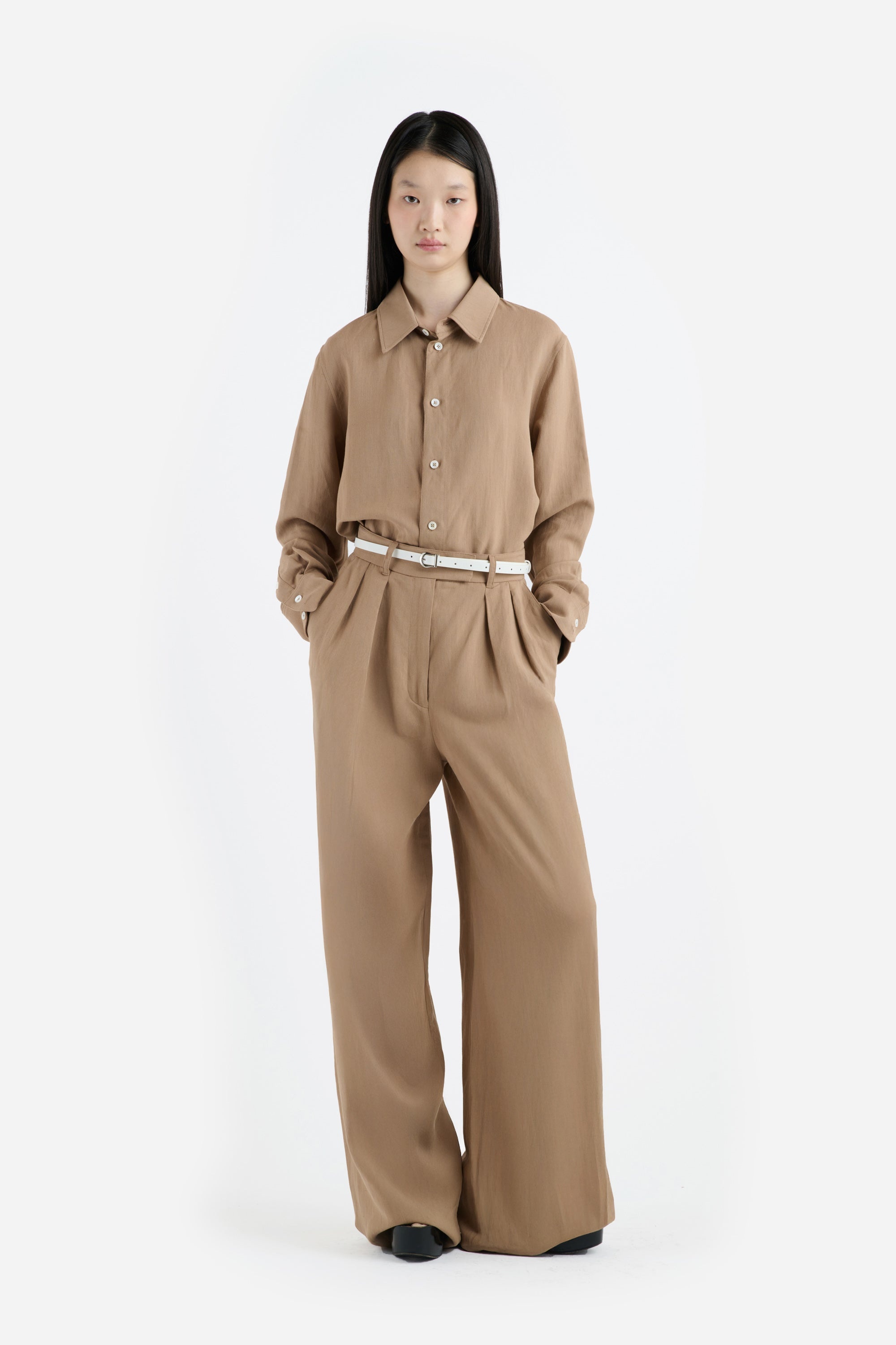 WIDE LEG PLEATED TROUSER - 2