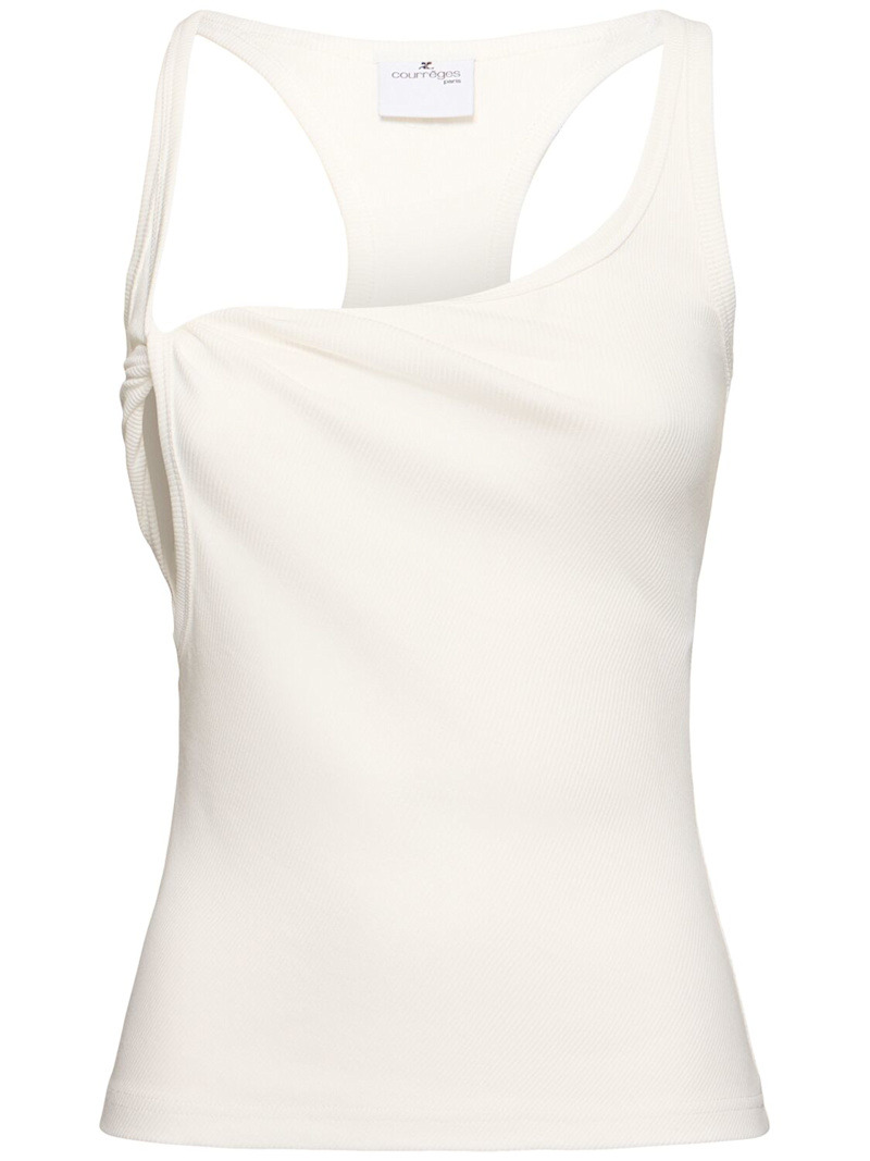 90s Twist ribbed cotton tank top - 1