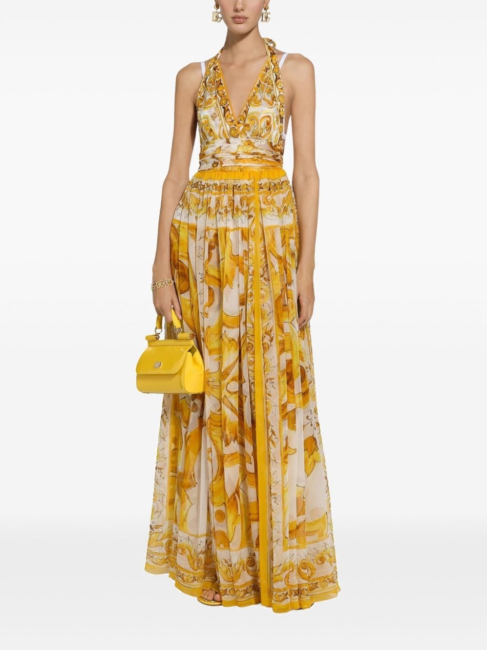 Majolica-print silk maxi dress - 3