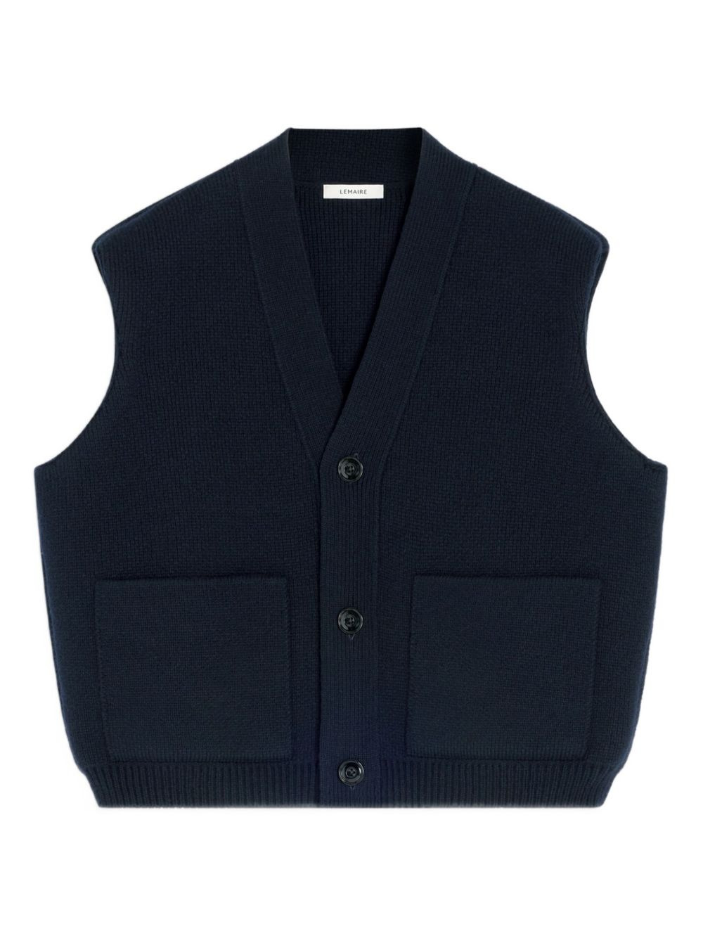 patch-pocket V-neck cardigan - 1
