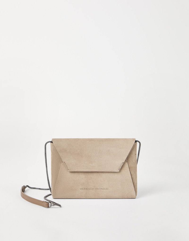 BC Duo pochette in suede with precious chain 1