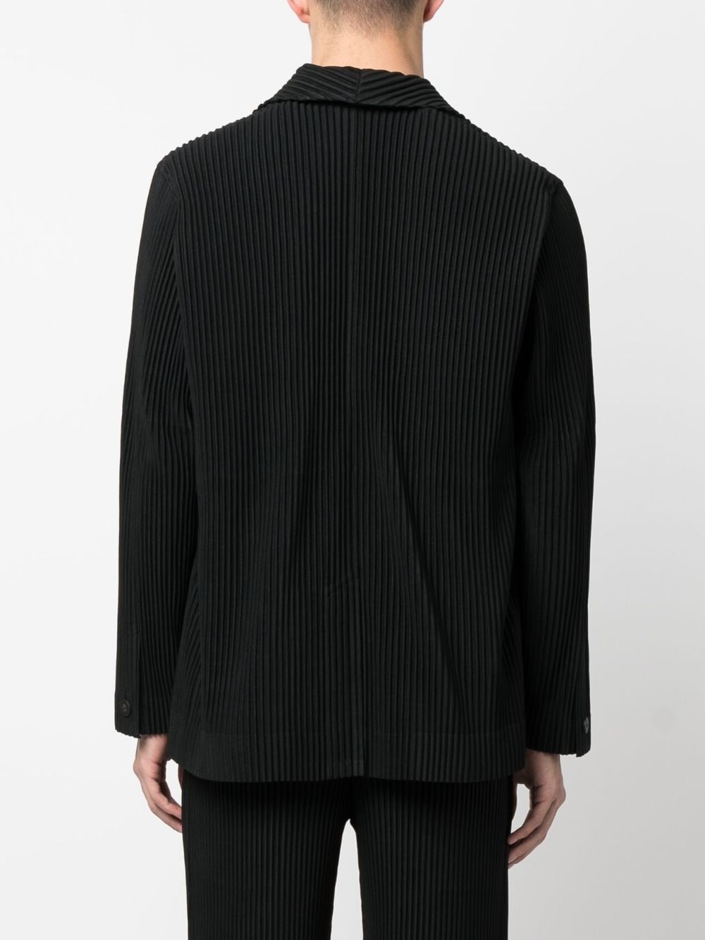 plissé single-breasted blazer - 4