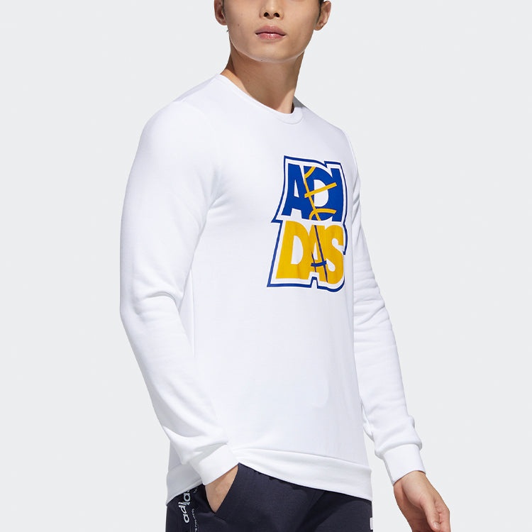 adidas neo M FAV SW Alphabet Printing Sports Pullover White GP5886 - 4