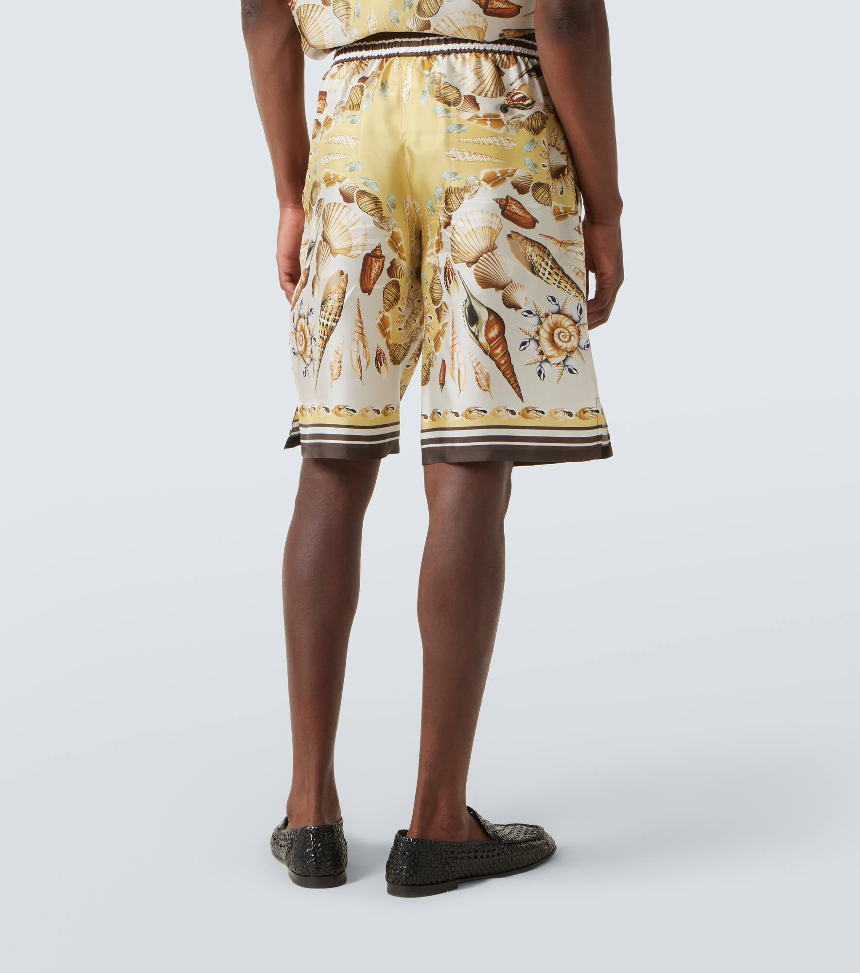 Printed silk twill shorts - 4
