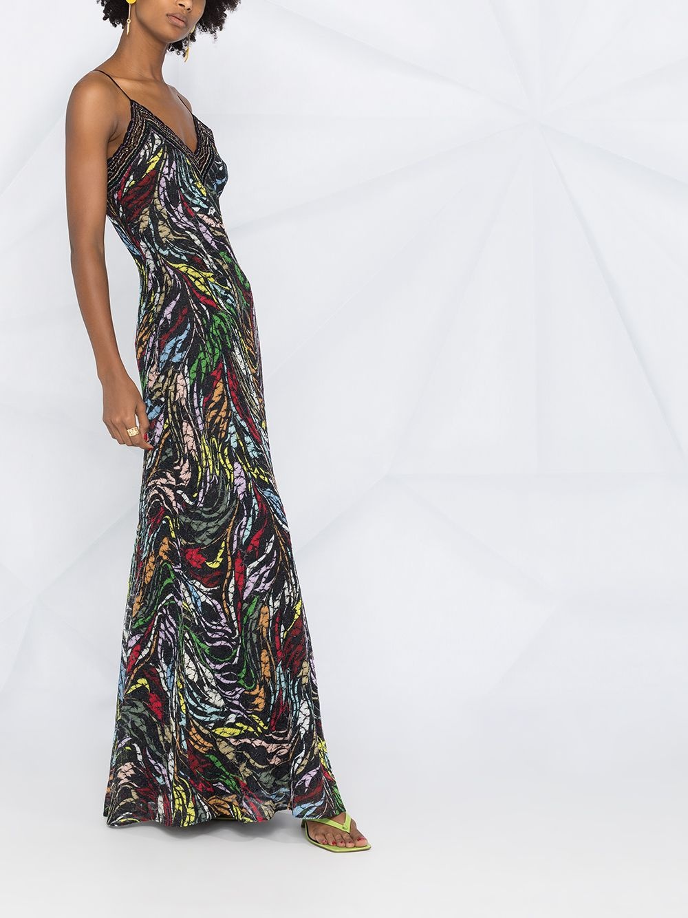 abstract-print knitted maxi dress - 6