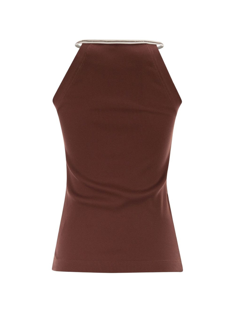 Brunello Cucinelli ribbed crew-neck tank top outlook