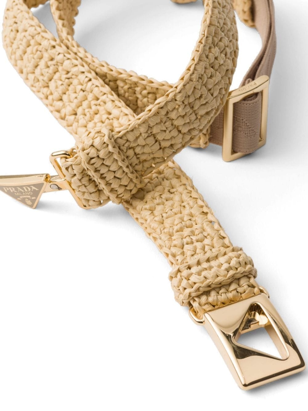 enamel-logo raffia belt - 2