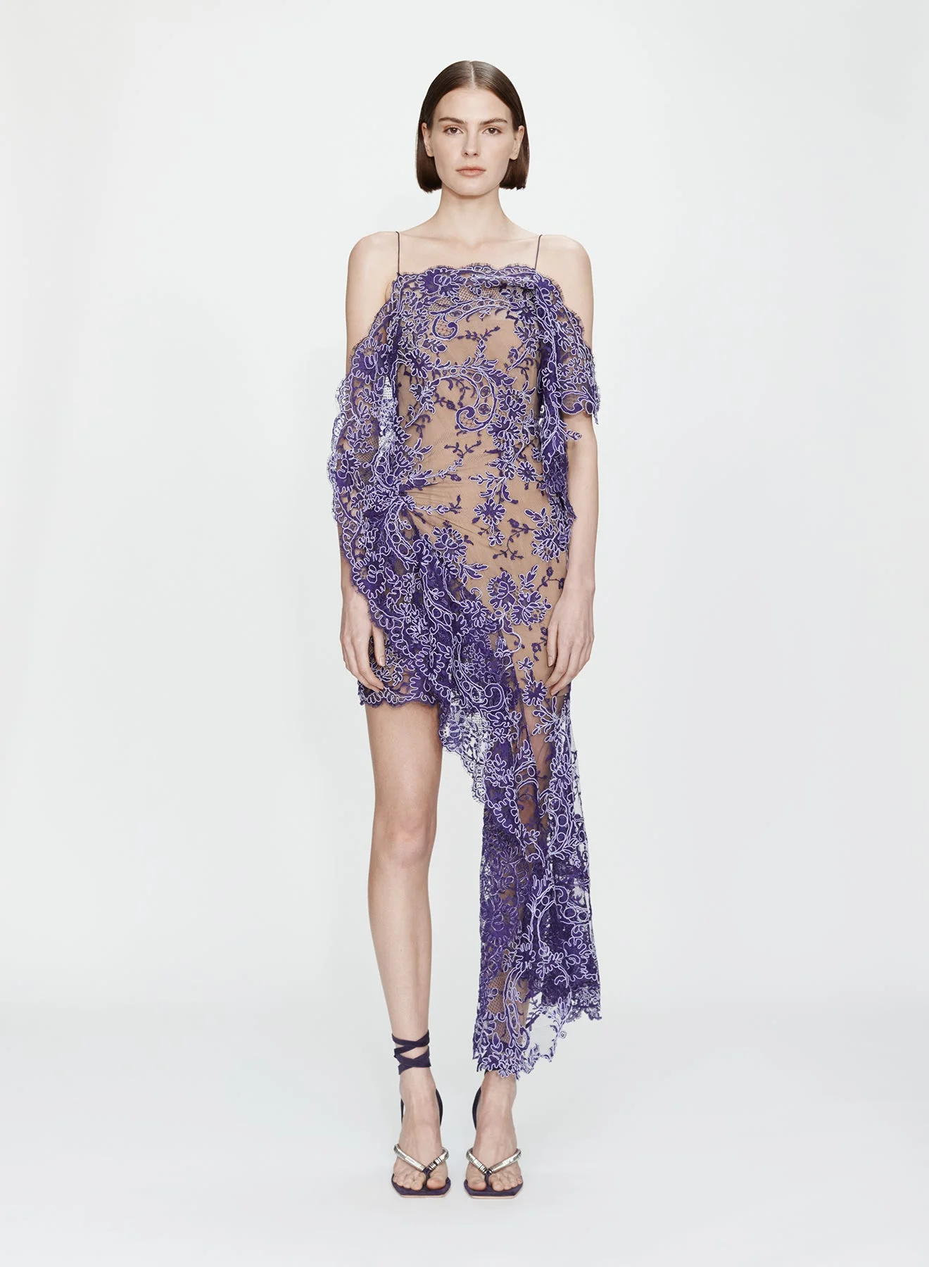 Iris Floating Lace Suspend Mini Dress - 1