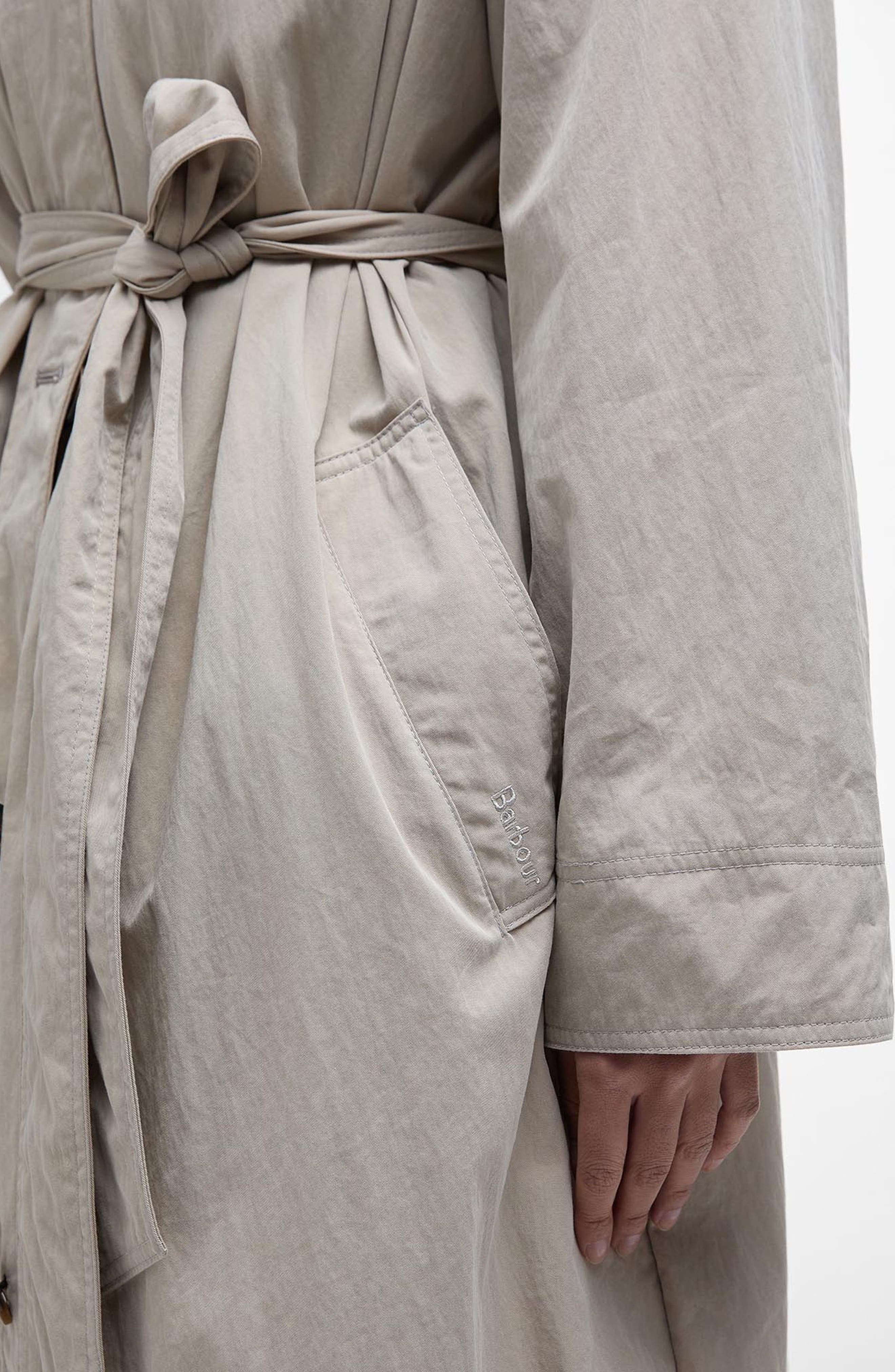 Barbour Garbo Showerproof Trench Coat in Light Sand Rosemary at Nordstrom - 9