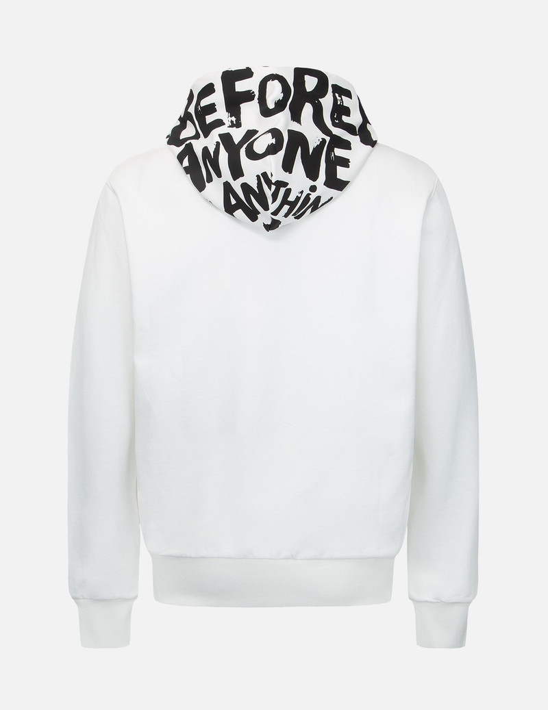 BRAND MOTTO PRINT HOODED SWEATSHIRT 2