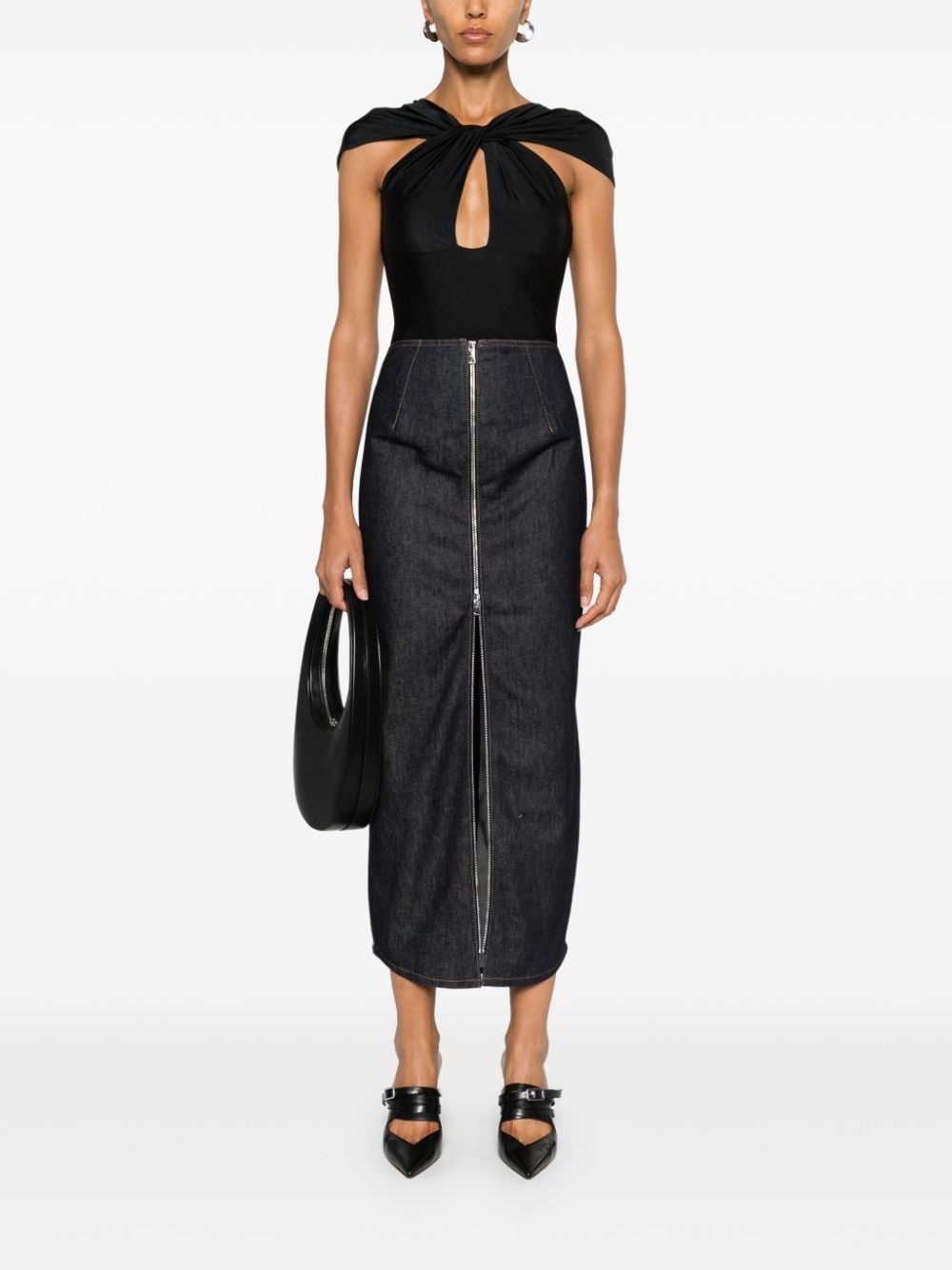 denim maxi skirt - 2