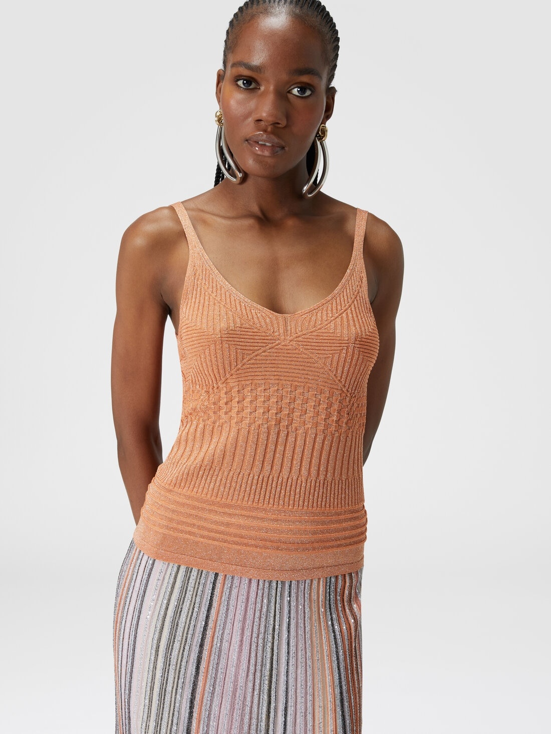 Lamé multi-processing viscose tank top - 4