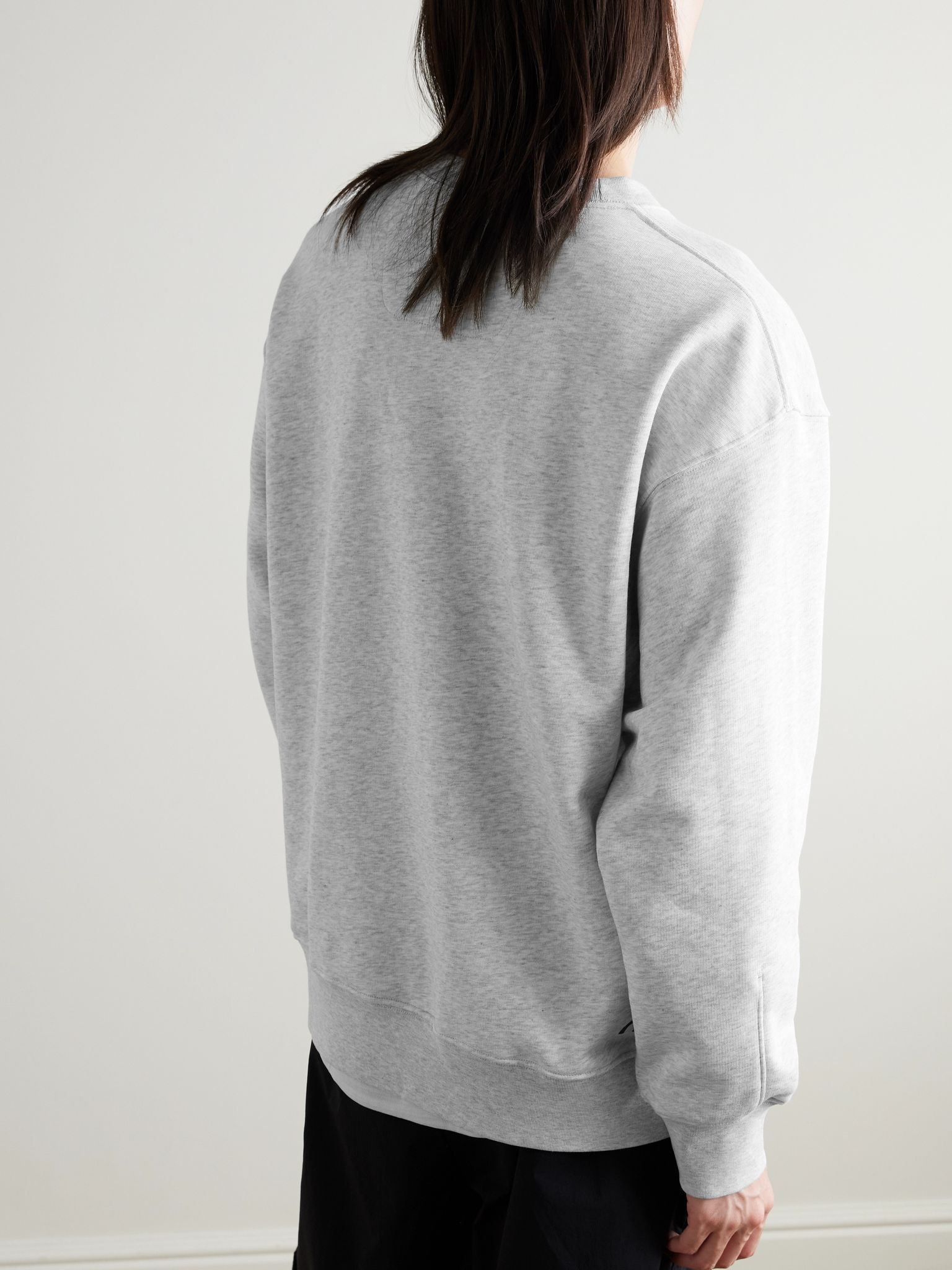 Club Logo-Print Organic Cotton-Blend Jersey Sweatshirt Gray - 3