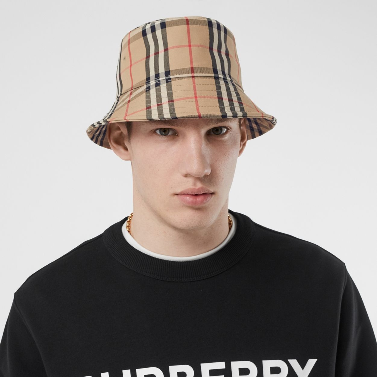 Vintage Check Technical Cotton Bucket Hat - 3