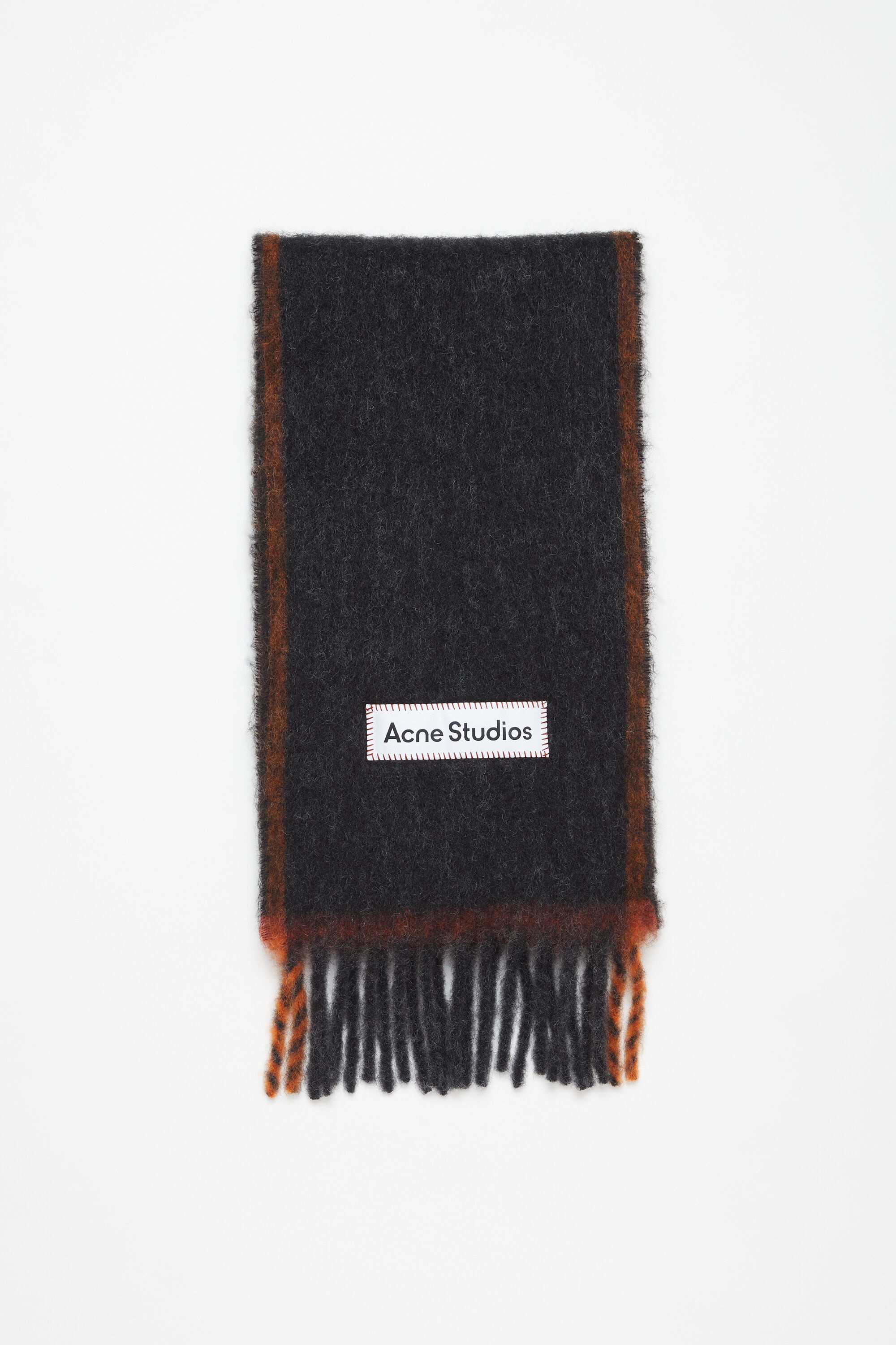 Wool mohair scarf - Narrow - Black - 1