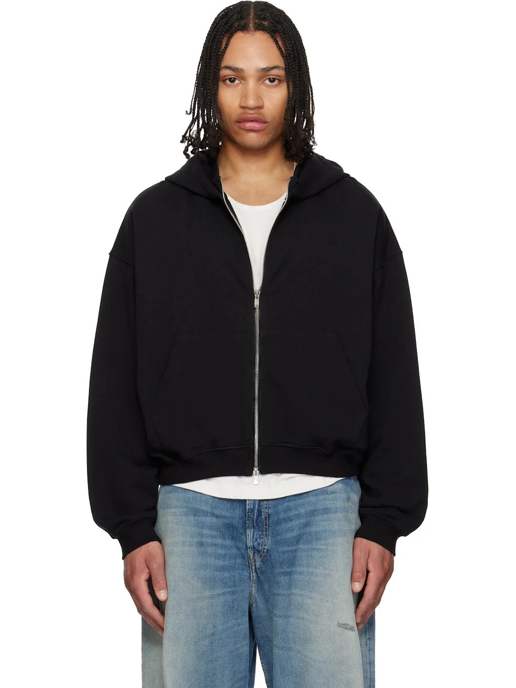 Black RH Zip Up Hoodie - 1