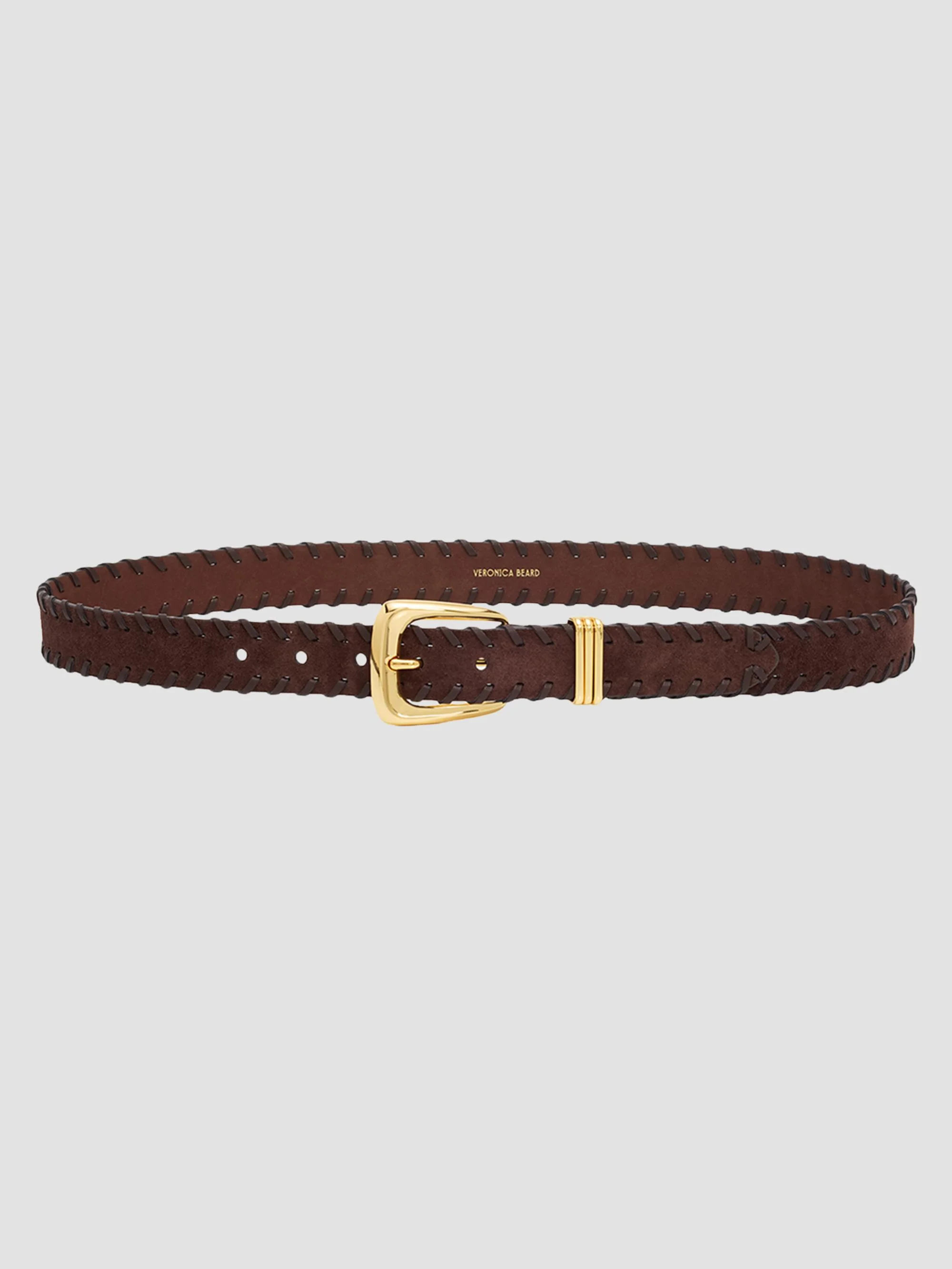 Women's Arch Suede Whipstitch Belt - Espresso - 1