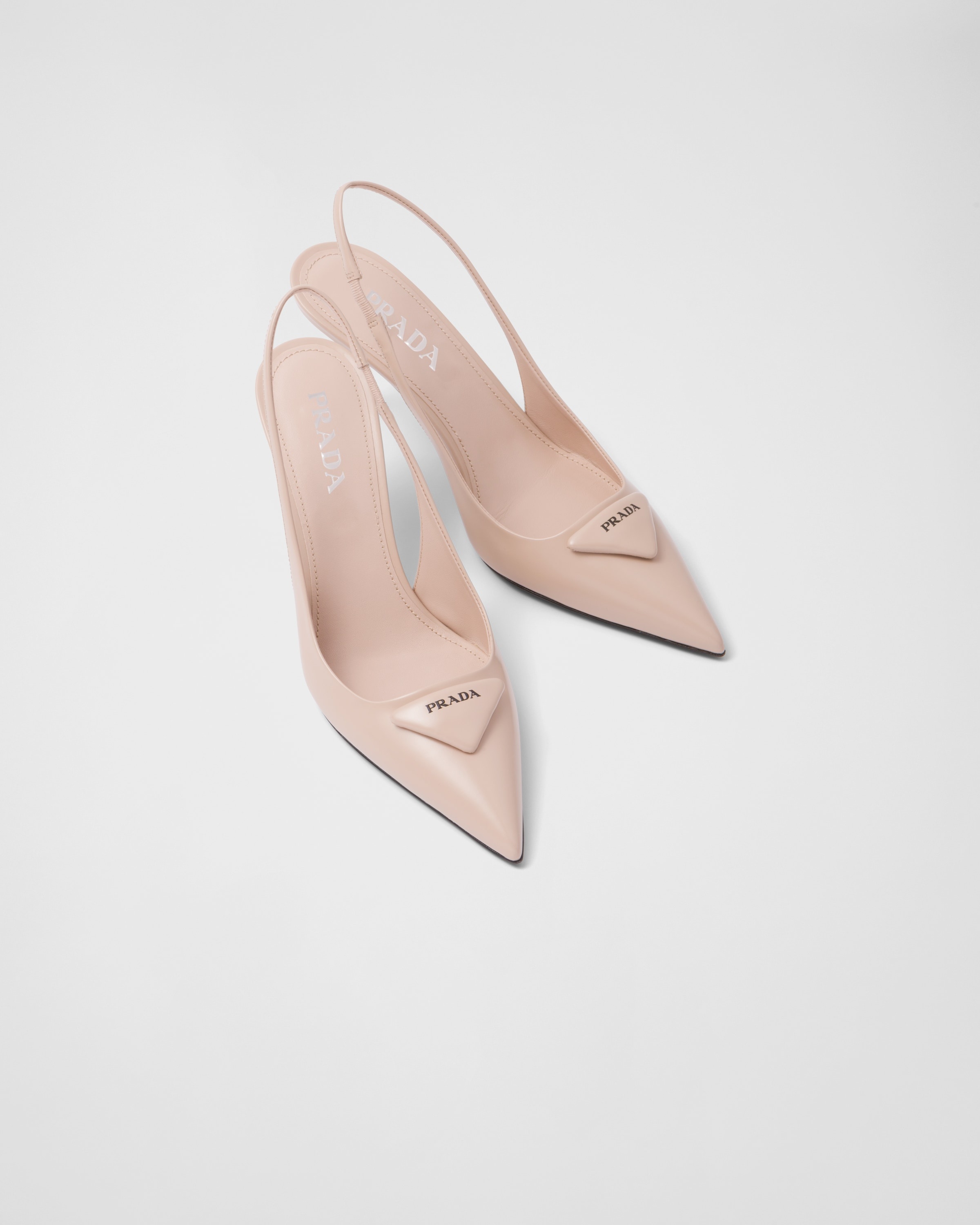 Brushed leather slingback pumps - 4