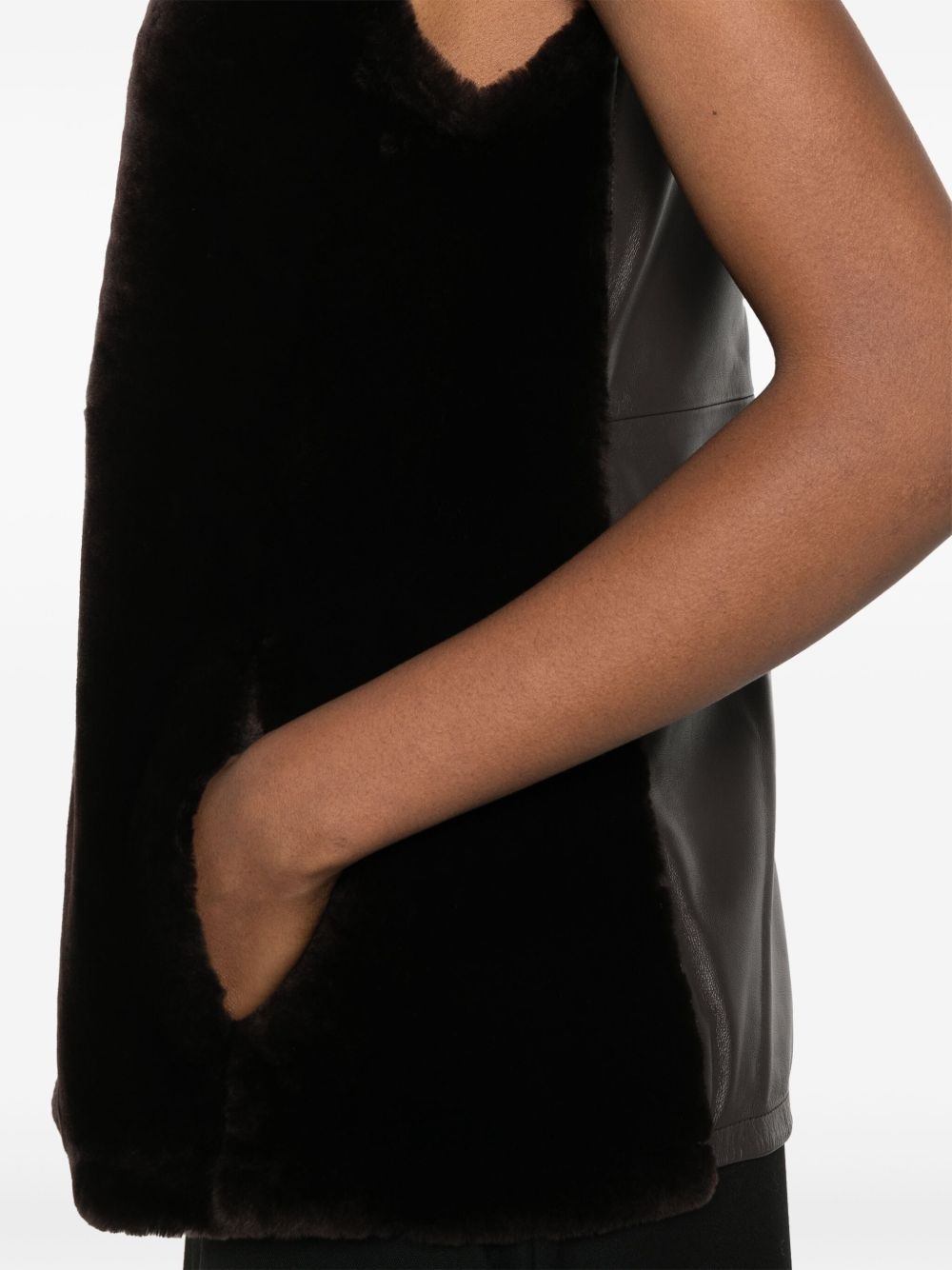 shearling-panel top - 5
