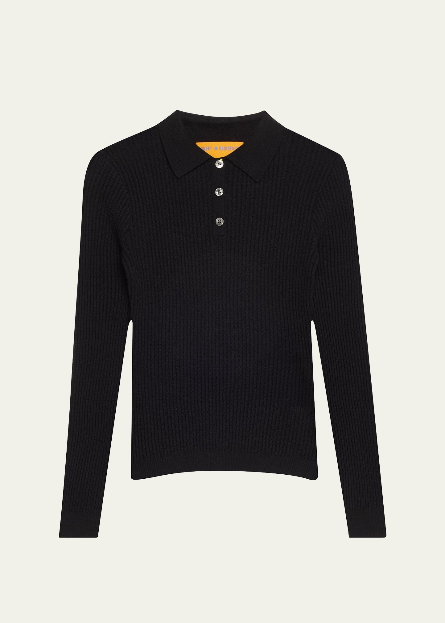 Shrunken Long-Sleeve Cashmere Polo - 1