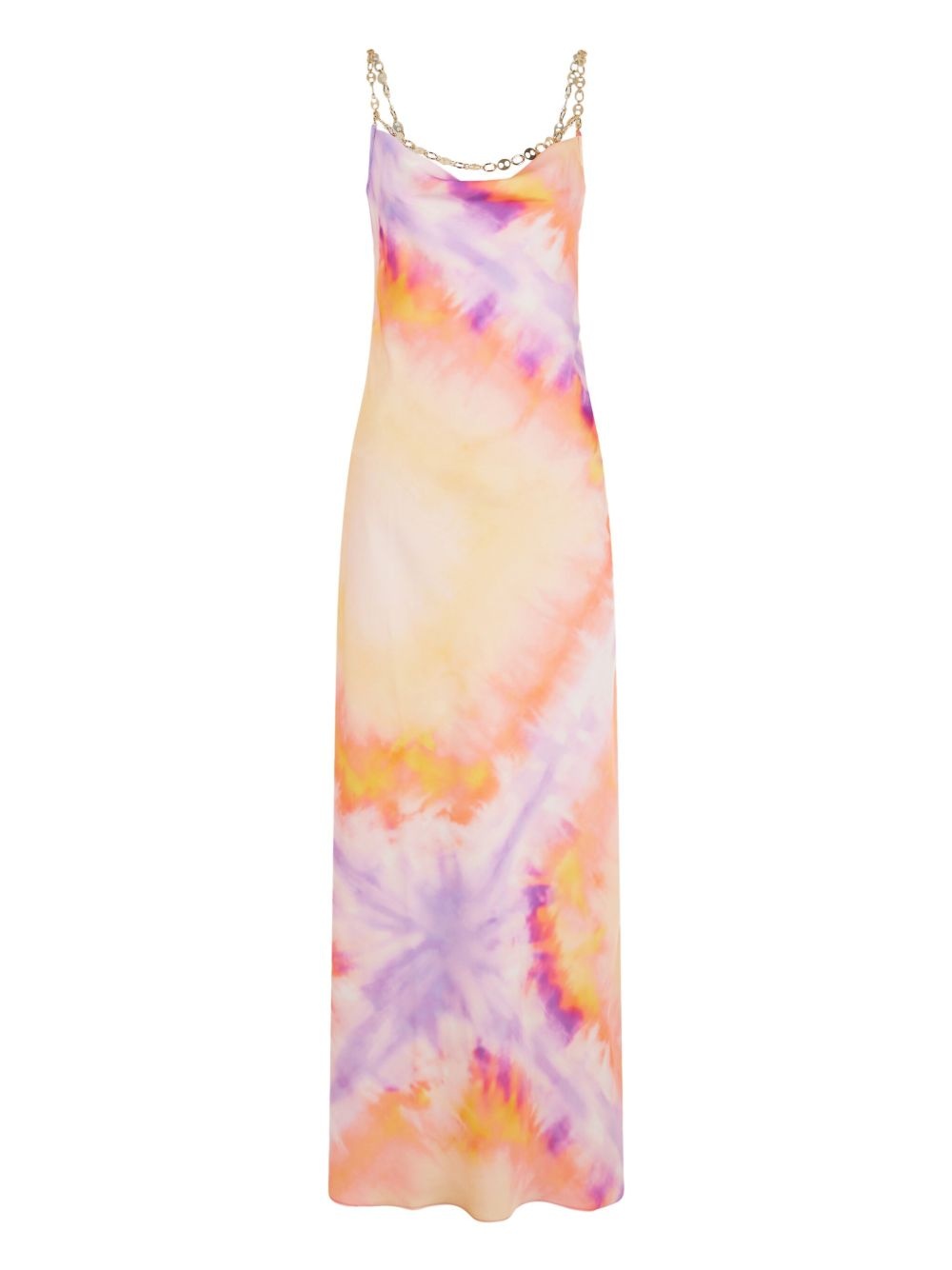 printed satin maxi dress - 6