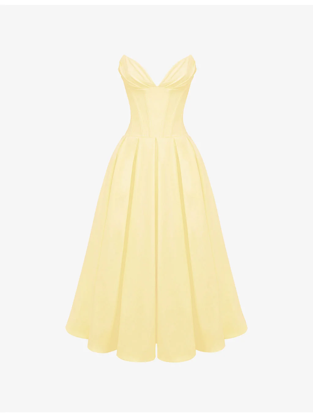 Lady plunge-neck stretch-cotton midi dress - 1