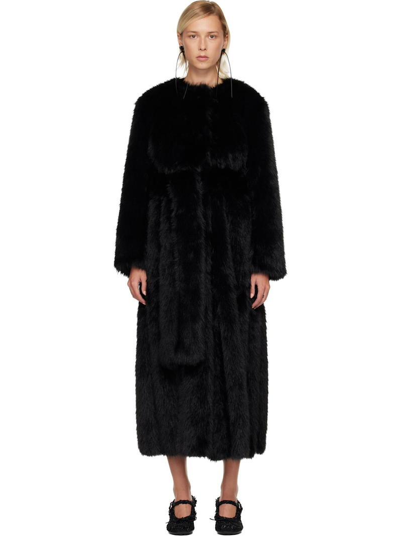 벨트 멀티 스플리트 Faux-Fur 코트 1