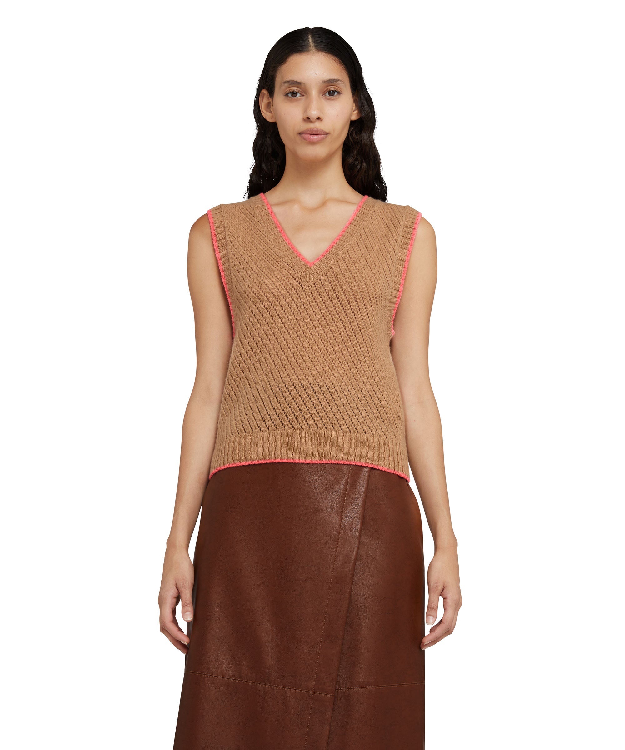 Wool and cashmere pointelle vest - 4