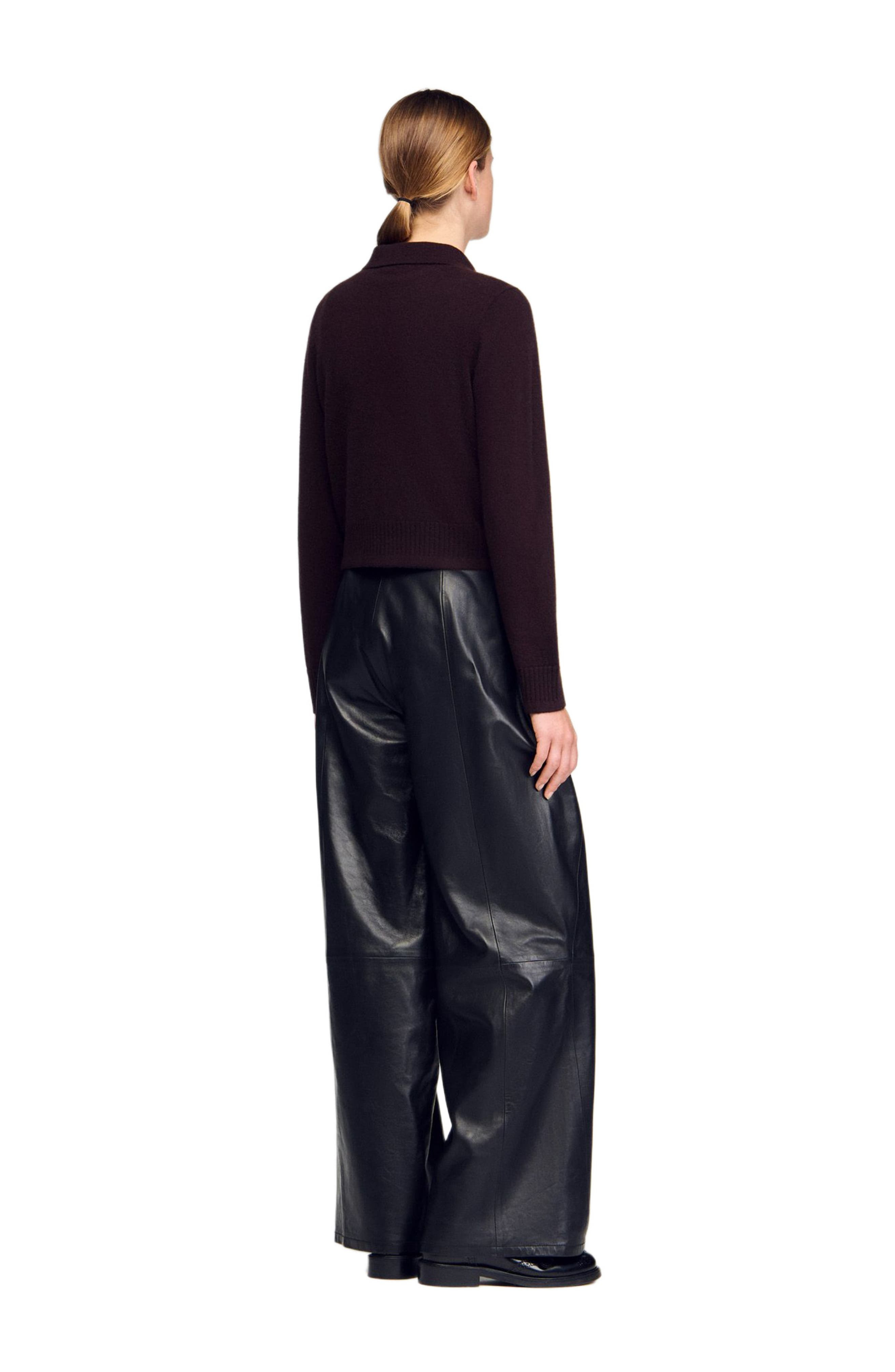 SANDRO Shirt cardigan in Chocolate at Nordstrom - 2