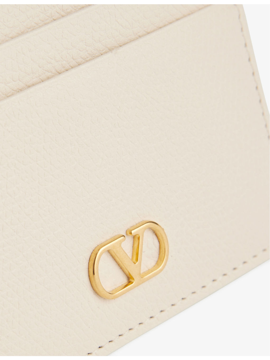VLogo Signature Grainy Leather Card Holder - 2