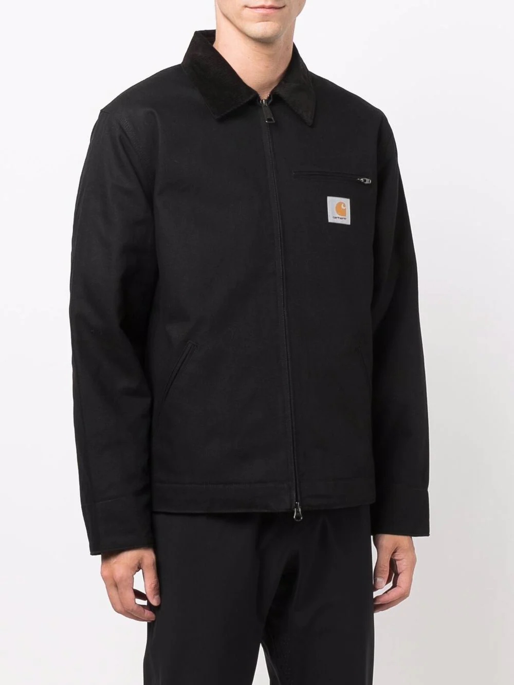 logo patch organic cotton jacket - 3