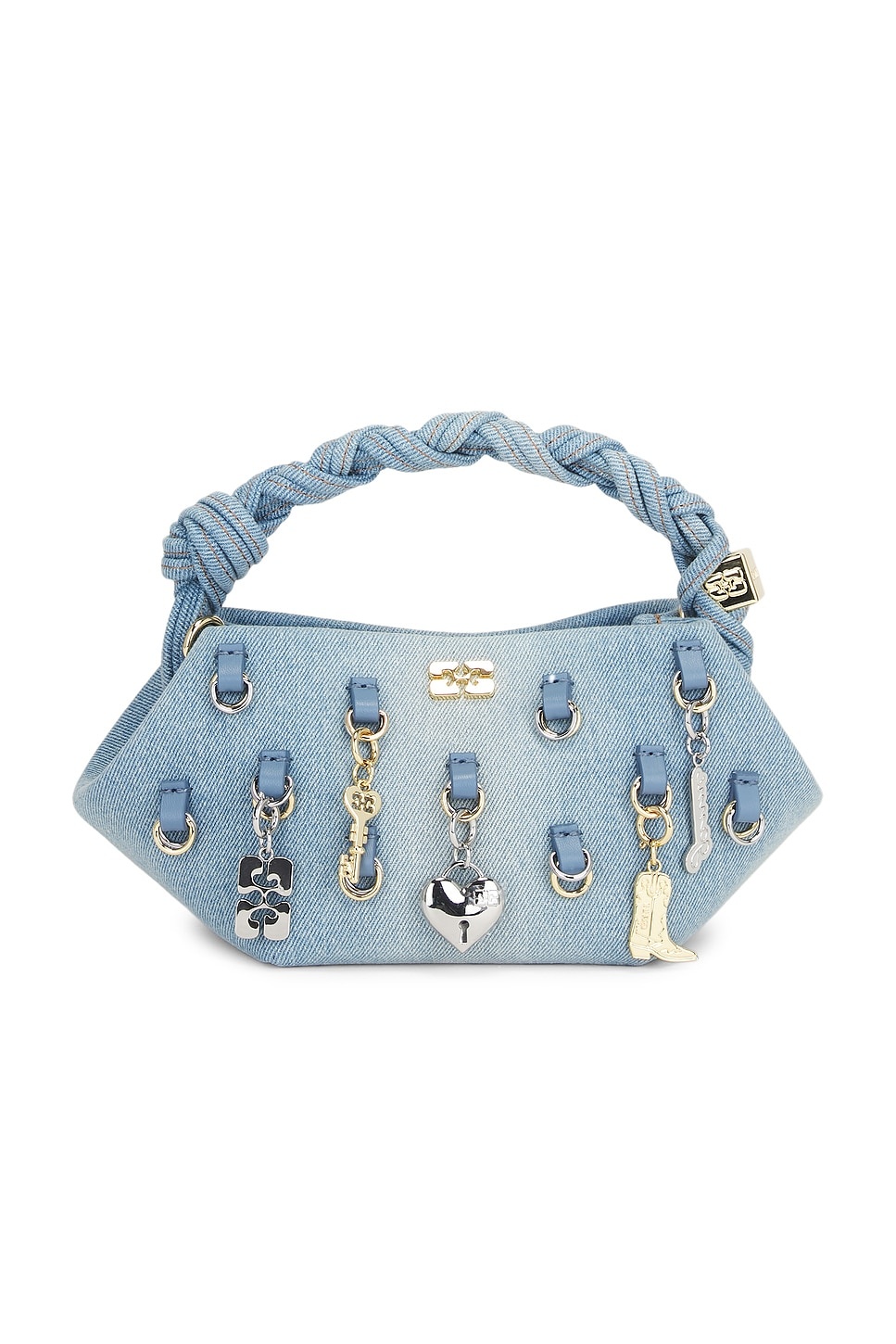 Washed Denim Charms Bou Mini Bag - 2