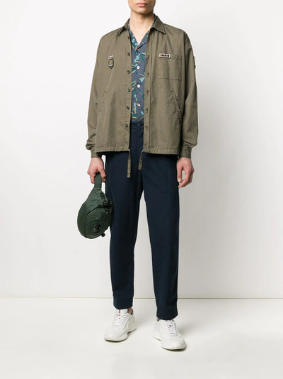 Herno badge-appliqué boxy shirt jacket outlook