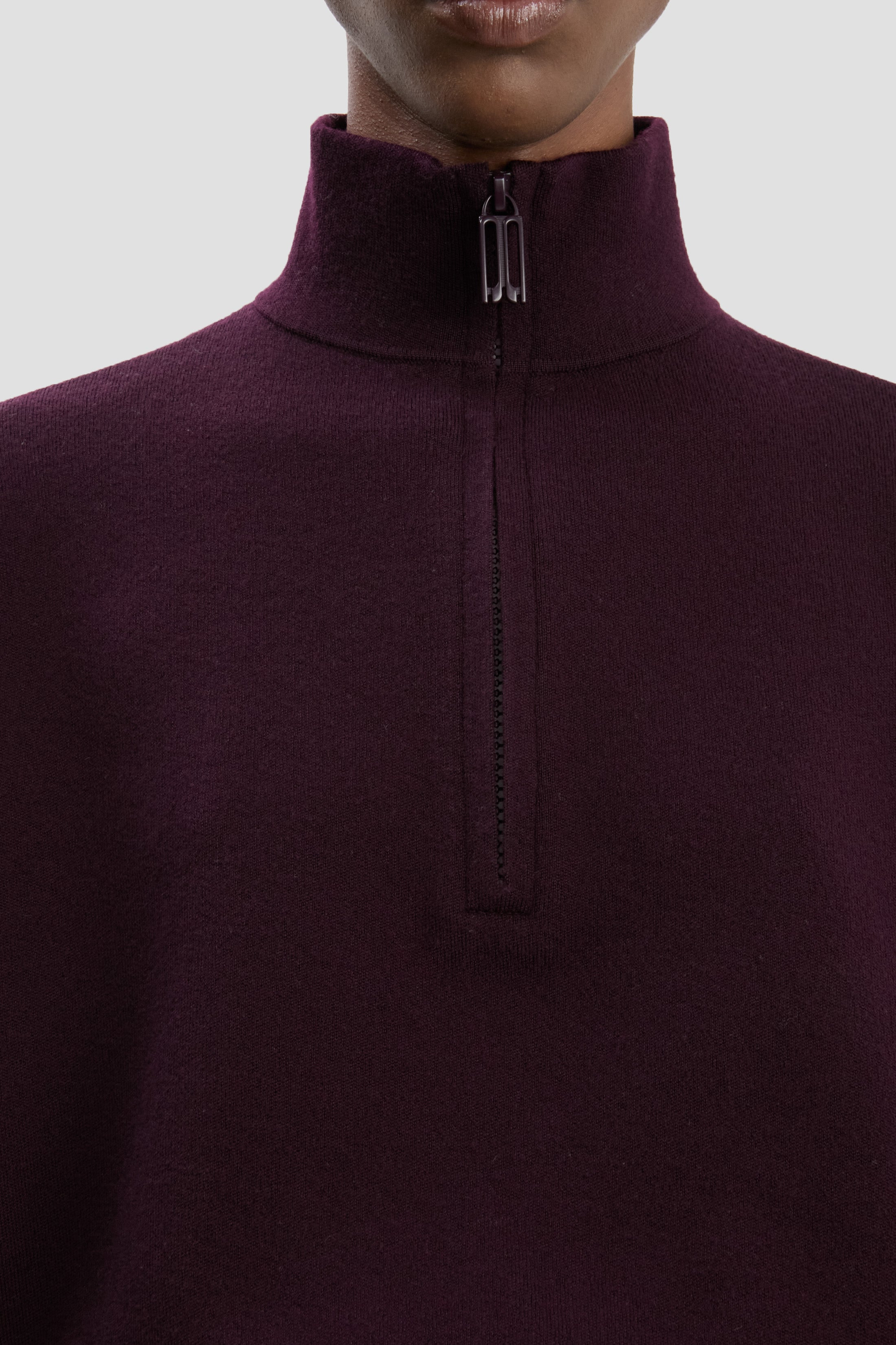 Merino Half-Zip Jumper In Merlot - 4