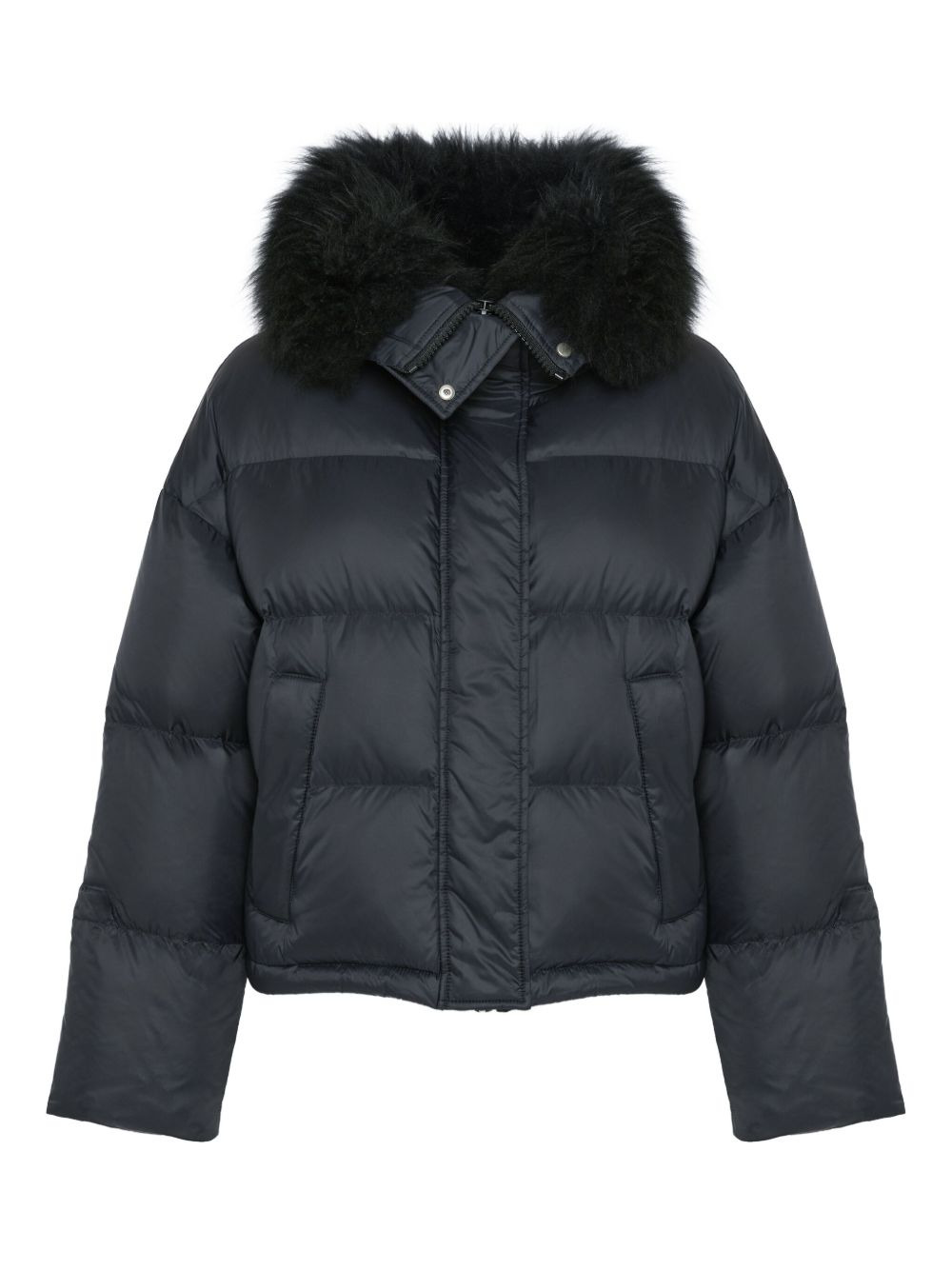 lambsherling-trim puffer jacket - 1