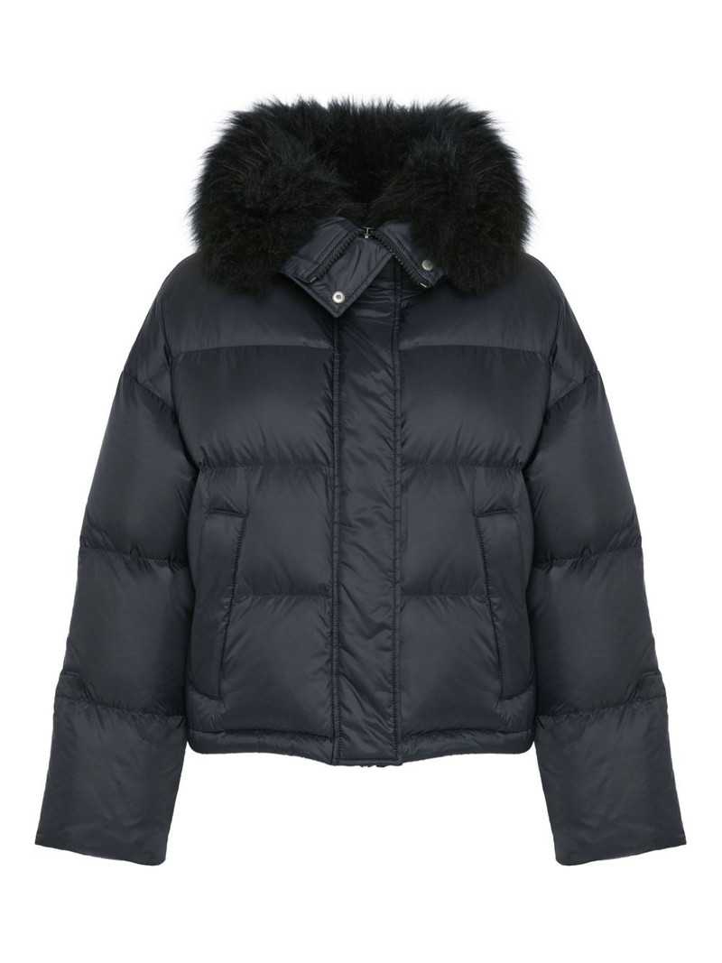 lambsherling-trim puffer jacket 1
