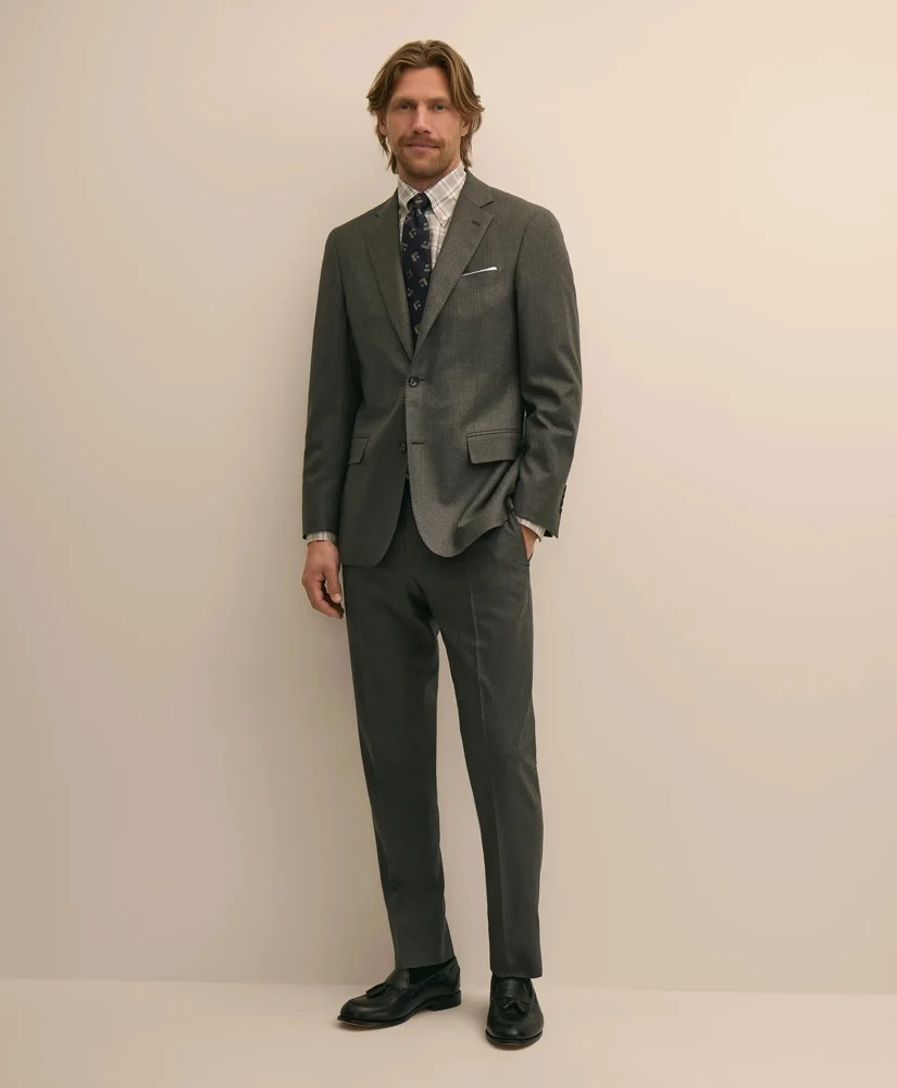 Brooks Brothers Explorer Collection Slim-Fit Wool Pinstripe Suit Pants - 1